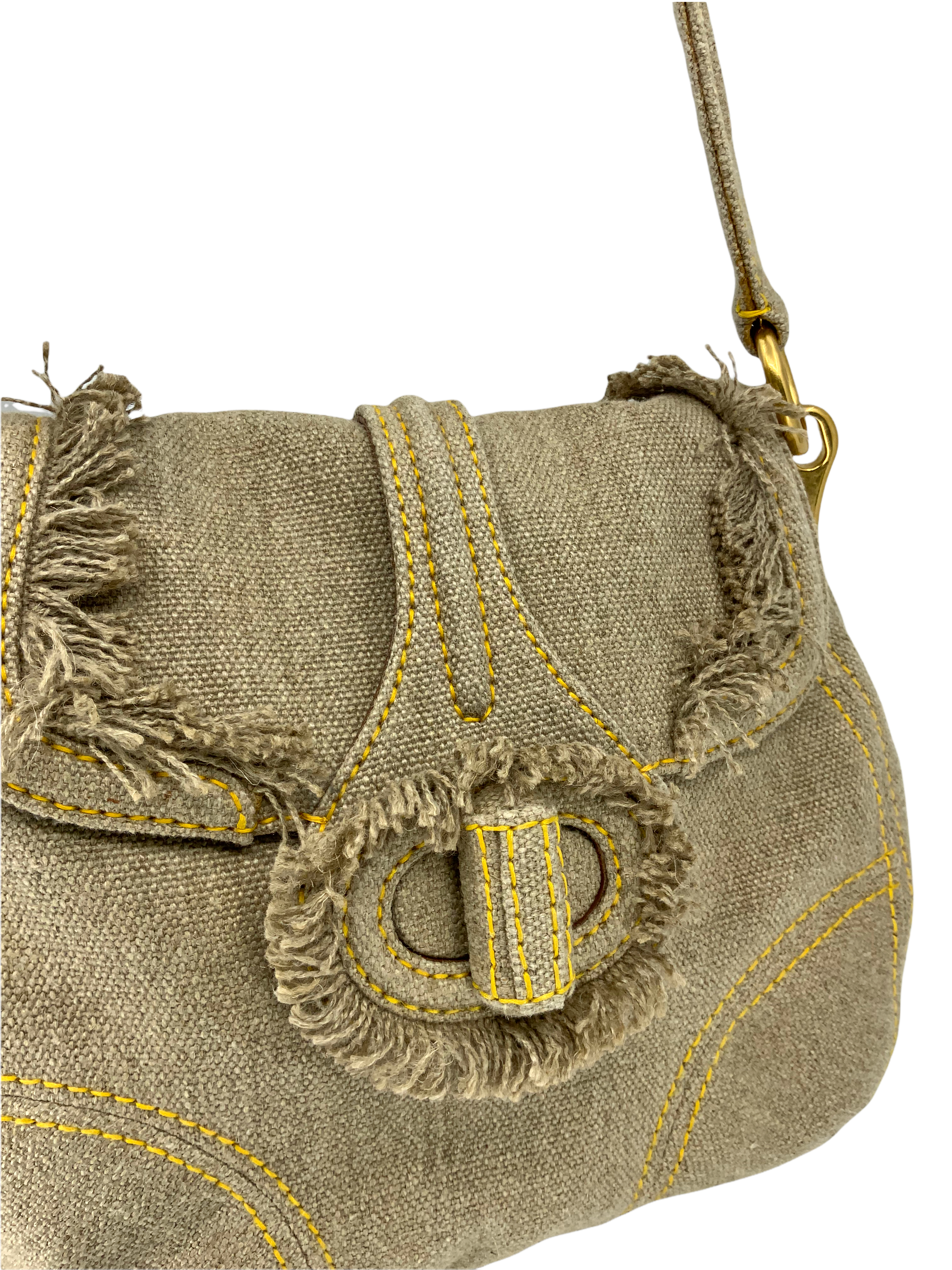 Prada Pattina Sottospalla Fringe Canvas Large Flap Crossbody Bag for Women | Luxury Designer Shoulder Purse | Perfect for Parties, Dating & Evening Events