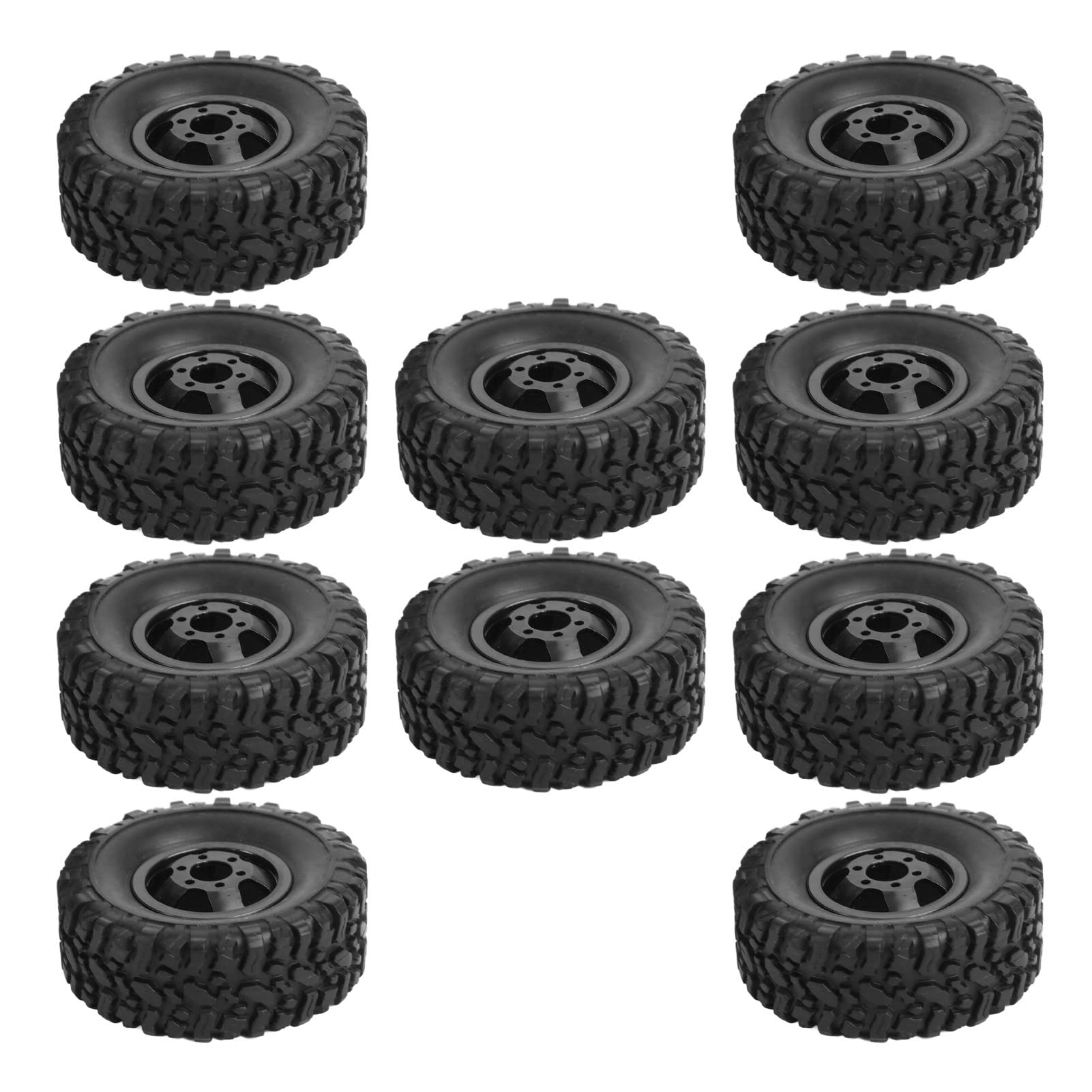 1/16 Scale RC Wheels and Tires - Heavy Duty Replacement Wheels with Strong Cushioning for WPL B24 B36 RC Cars - High Grip Off-Road Performance (Black) - Perfect for Crawling, Trail Driving and Off-Road Adventures