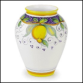 Hand Painted Alcantara Vase from Italy - Authentic Deruta Ceramic Art - Handmade Home Decor for Living Room, Dining Table & Wedding Centerpieces