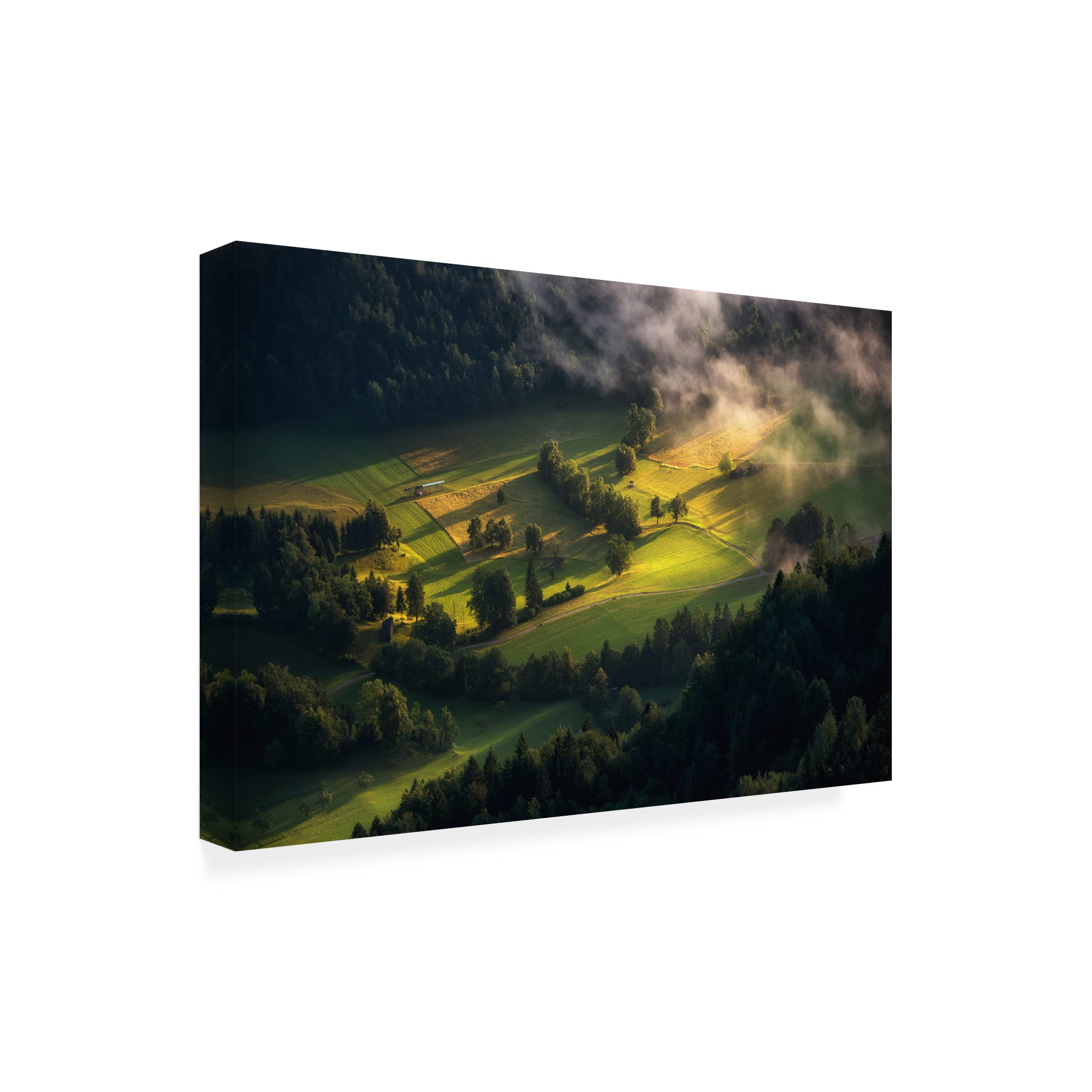 Trademark Fine Art 'Light And Shadow' Canvas Wall Art by Ales Krivec - Modern Abstract Landscape Painting for Living Room, Bedroom & Office Decor