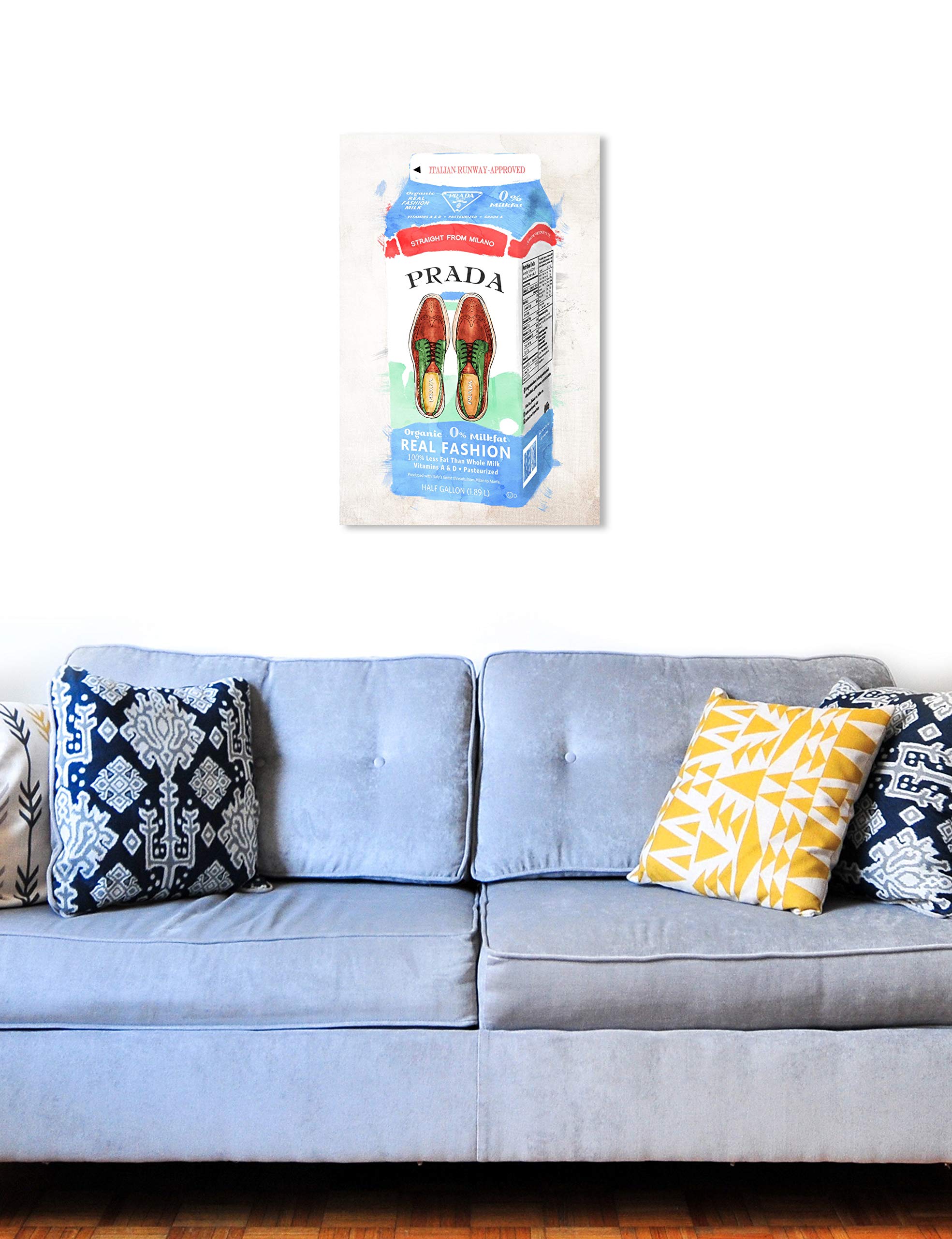 Oliver Gal Artist Co. 'Milano Milk' Fashion Wall Art Canvas Print - 20x30 Inch Modern Home Decor in White & Red - Perfect for Living Room, Bedroom or Office Decor
