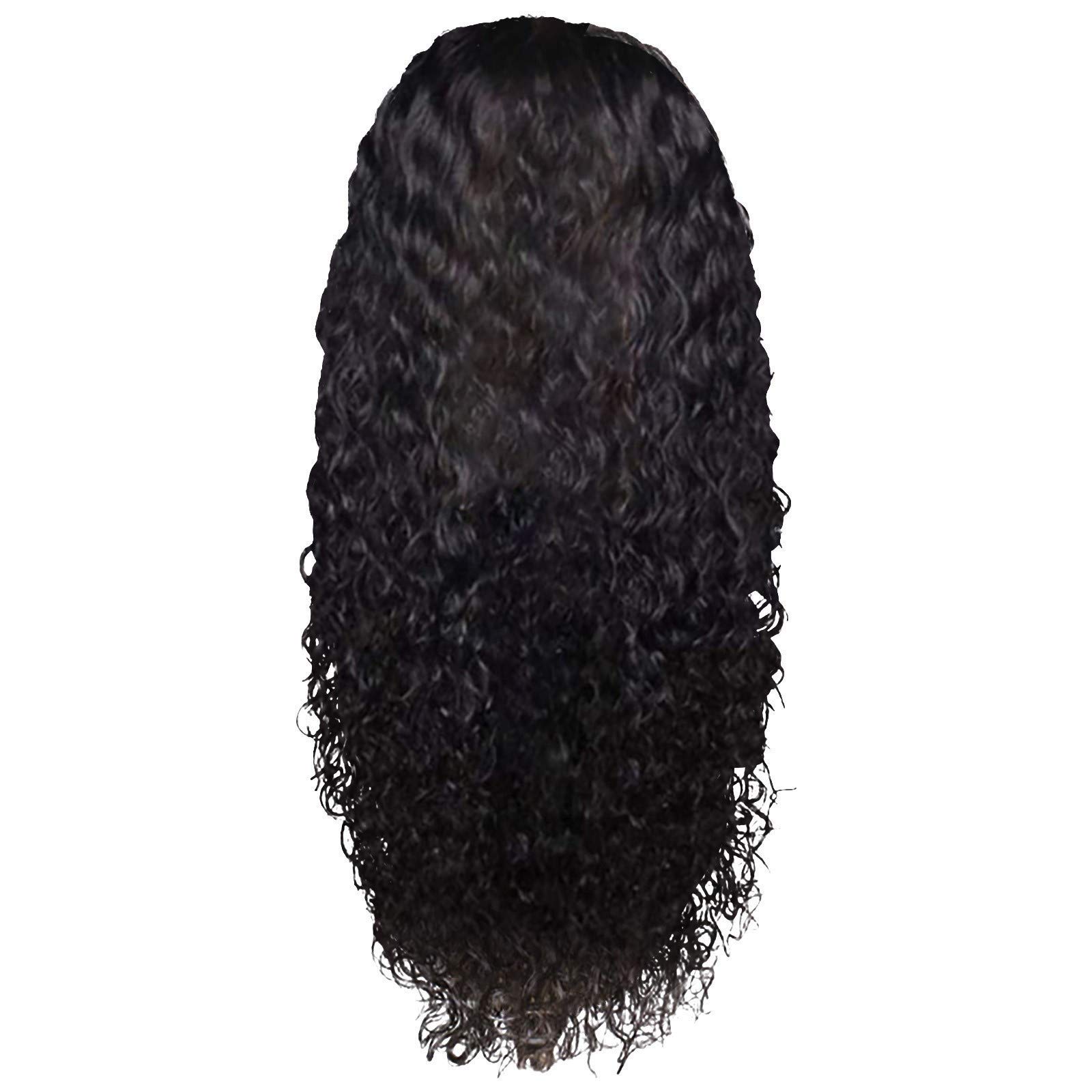 150% Density Unprocessed Brazilian Curly Human Hair Wig for Black Women - Water Wave Lace Front Glueless Wavy Lace Frontal Wig with Baby Hair & Pre-Plucked Hairline (6 Natural Colors) | Perfect for Daily Wear, Cosplay, and Special Occasions