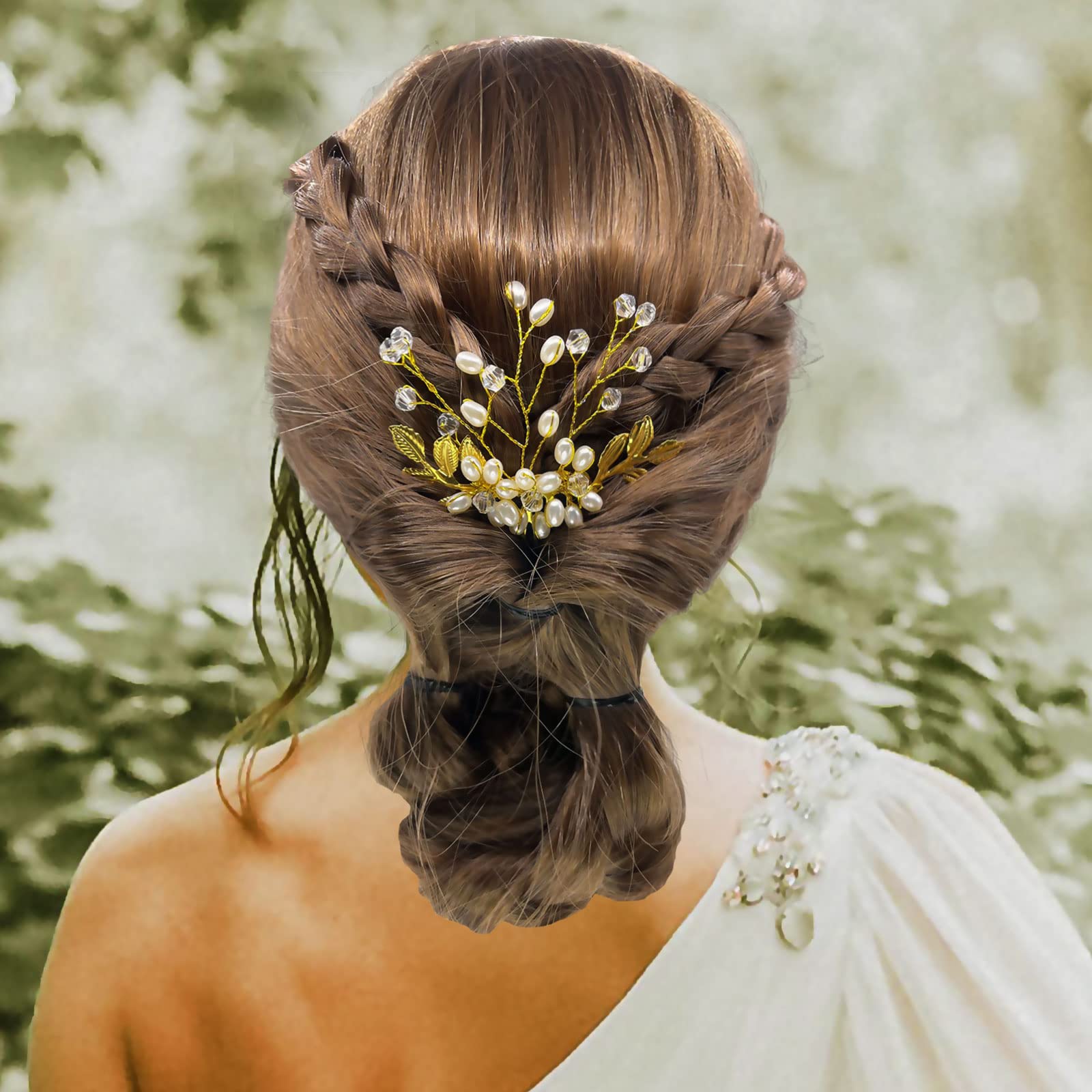 3PCS Pearl Bridal Hair Pins & 1PCS Rhinestone Wedding Hair Clips Set (H04 & H09) - Elegant Bridal Accessories for Wedding, Prom, and Formal Events