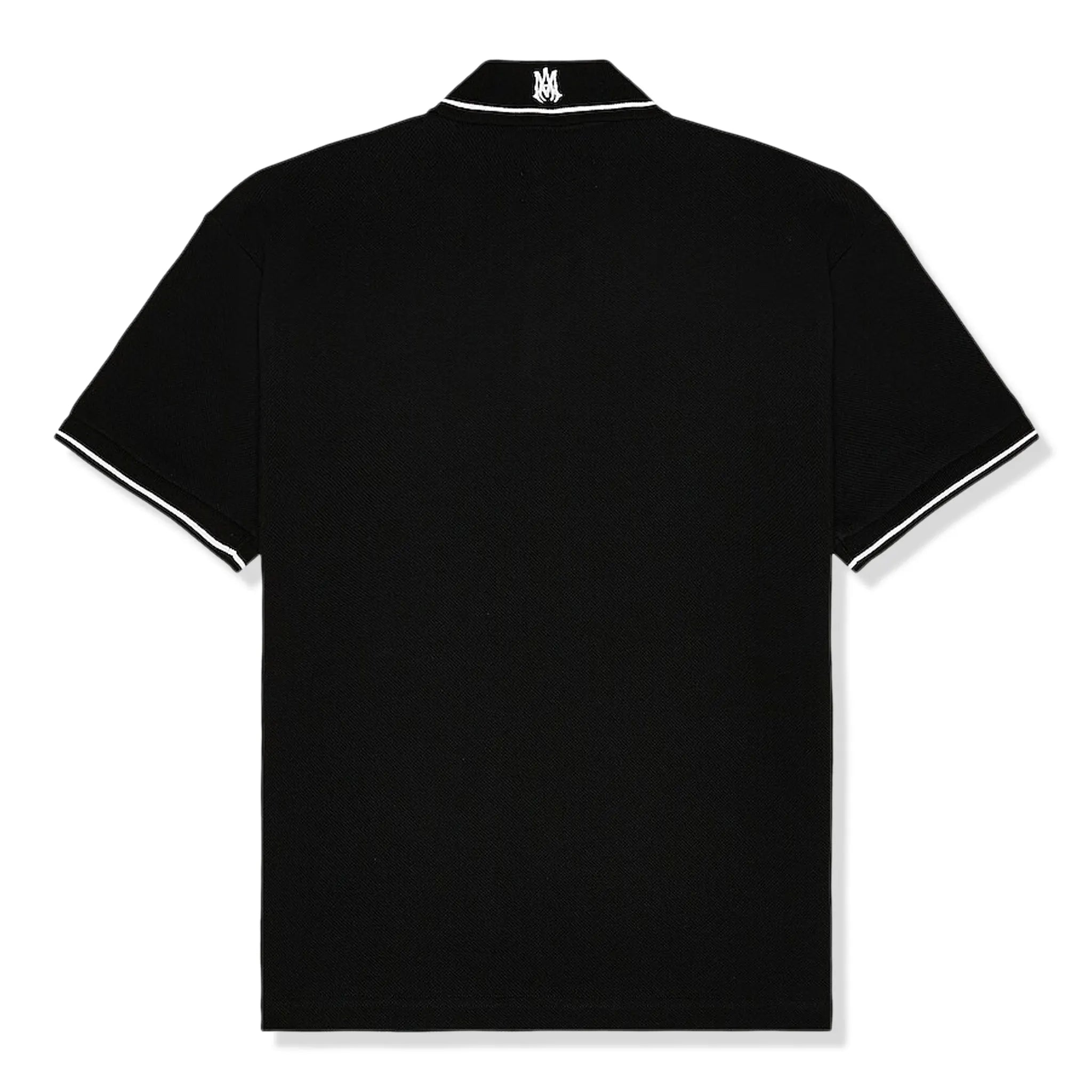 Amiri Men's Solid Black Short Sleeve Polo Shirt - Casual & Business Wear for Summer Outfits