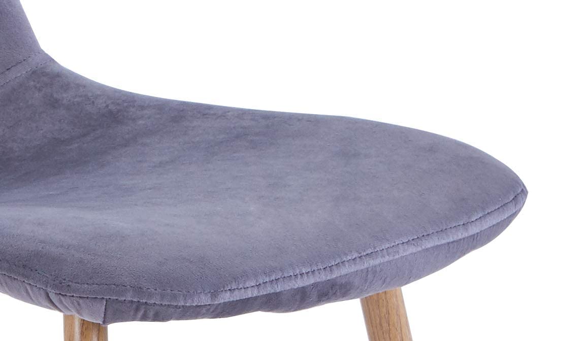Velvet Upholstered Dining Chairs Set of 4 - Modern Mid-Century Style Side Chairs with Sturdy Metal Legs, Soft Gray Fabric for Kitchen, Dining Room, Bedroom & Living Room - Perfect for Family Gatherings, Dinner Parties & Home Decor