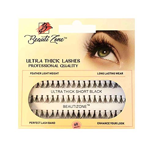 Ultra Thick Individual Eyelash Clusters - False Lashes & Knotted Lash Extensions (8mm Short) for Natural Volume & Dramatic Look - Perfect for Weddings, Parties & Daily Wear