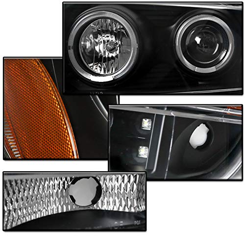 Halo LED Black Projector Headlights with 6