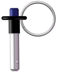 Stainless Steel Button Handle Lock Pin with Ring - 3-1/2