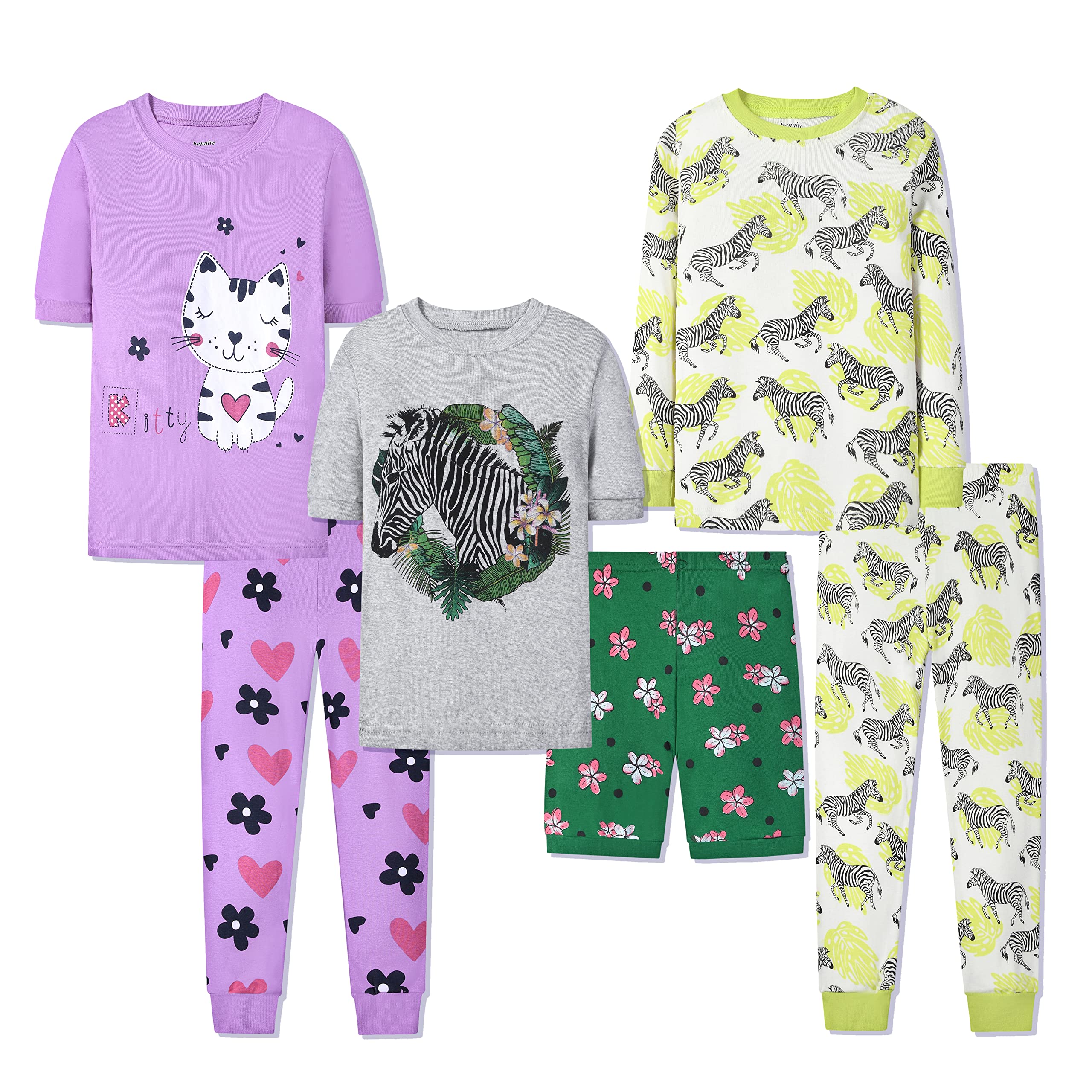 Joyond Girls Cotton Pajama Set - Soft Toddler Sleepwear for Kids | Snug Fit Pajamas for Cozy Nights & Playtime