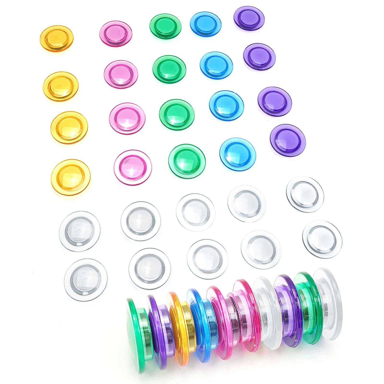 TIENO 50pcs Whiteboard Magnets - 1.2 Inch Round Dry Erase Magnets for Whiteboards, Fridge & Refrigerator - Strong Office, Classroom & Home Magnets for Notes, Photos & Decor (White)