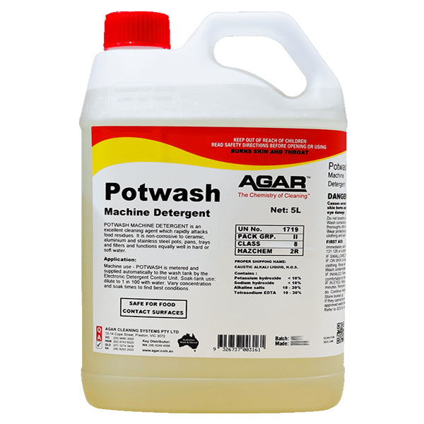 Eco-Friendly Agar Potwash Machine Dishwashing Detergent - Powerful Stain Remover for Commercial Kitchens & Restaurants | Ideal for Pots, Pans & Heavy-Duty Utensils
