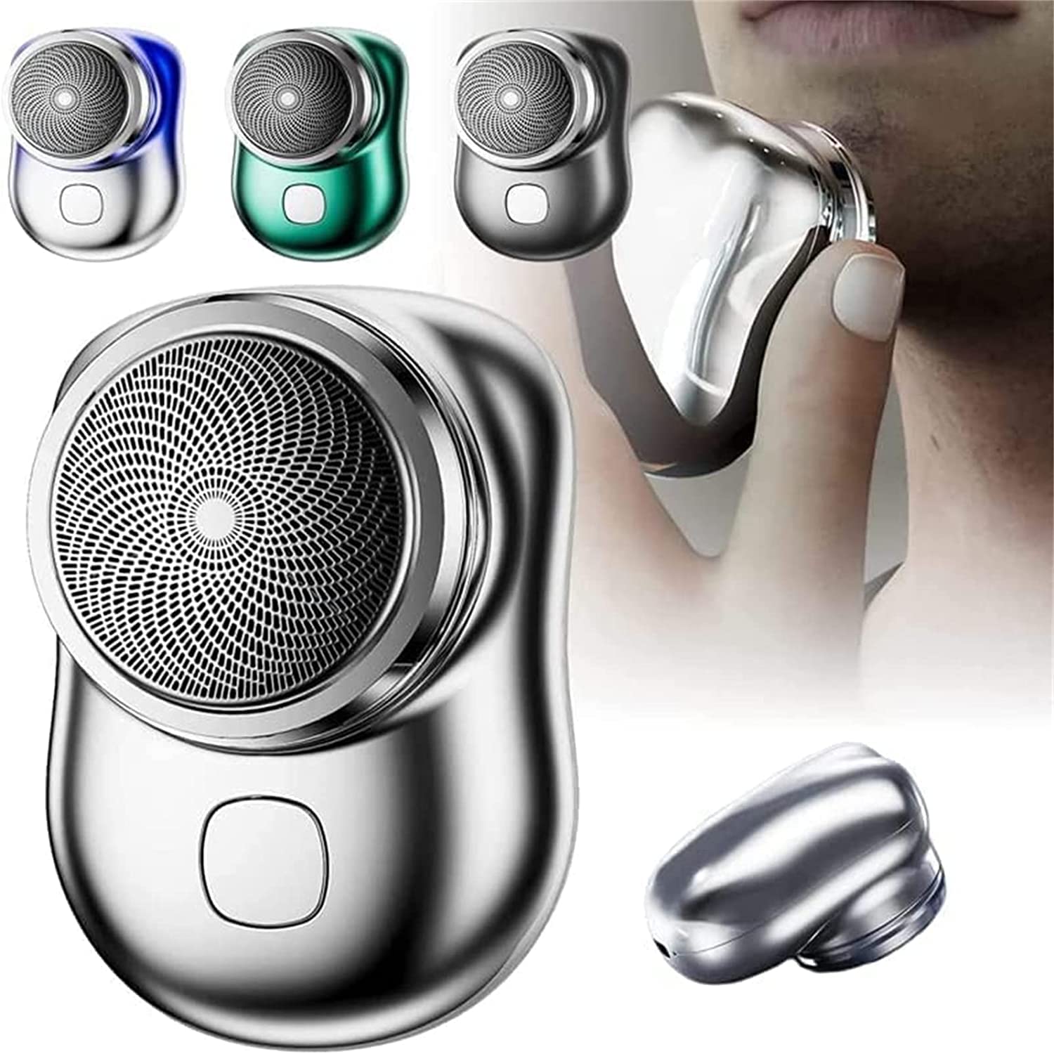 2023 New Mini Electric Shaver for Men - Portable USB Rechargeable Travel Razor, Wet & Dry Use, Pocket-Sized for Home, Office & Gym (Silver) | Perfect for Quick Grooming On-The-Go