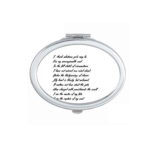 DIYthinker Never Surrender Poetry Quote Unbreakable Mirror - Portable Folding Double-Sided Makeup Mirror for Travel, Home Vanity & Professional Makeup Artists