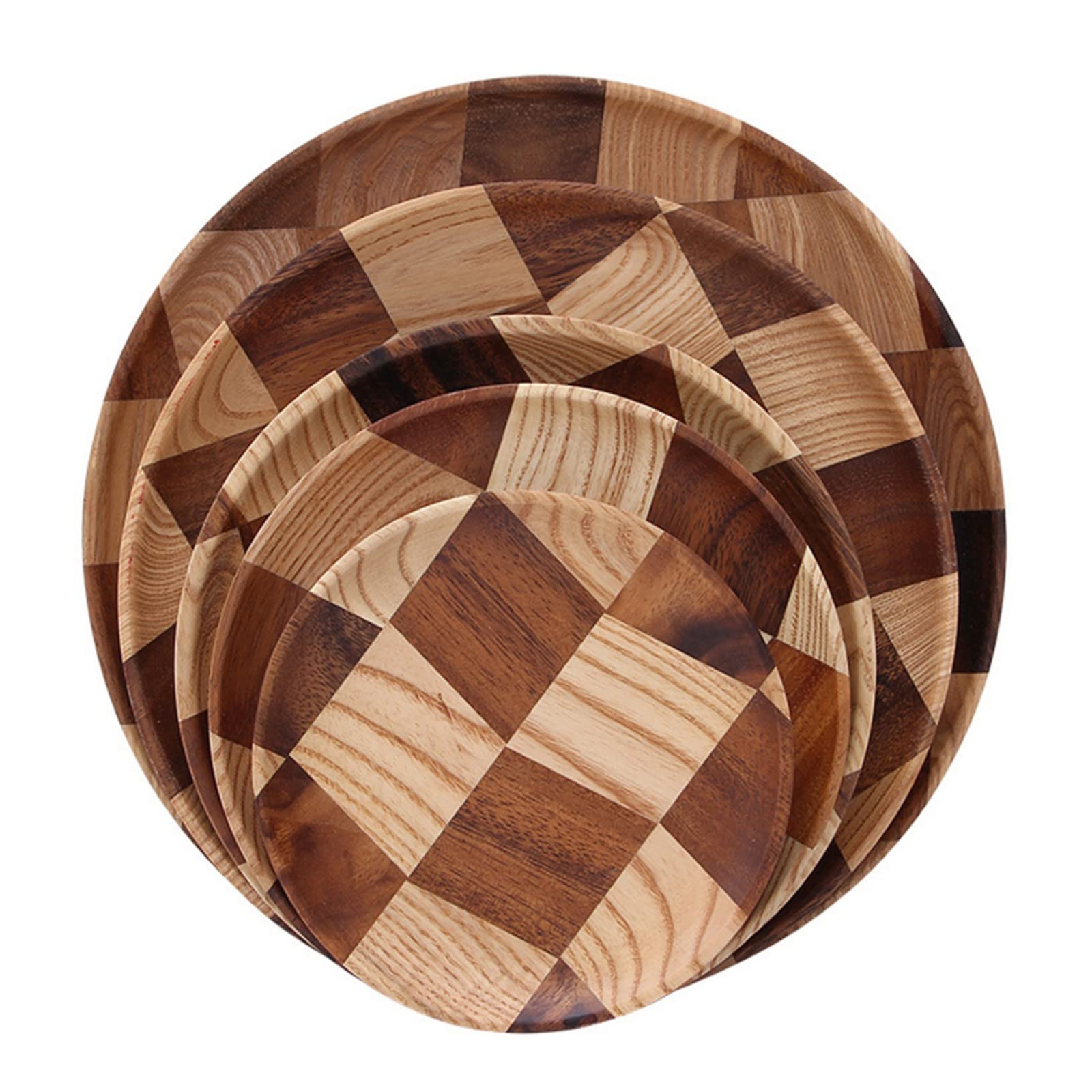 Rustic Round Wood Serving Tray - Handcrafted Wooden Platter for Tea, Coffee & Desserts | Decorative Kitchen Tableware & Jewelry Vanity Organizer | Perfect for Dining, Entertaining & Home Decor