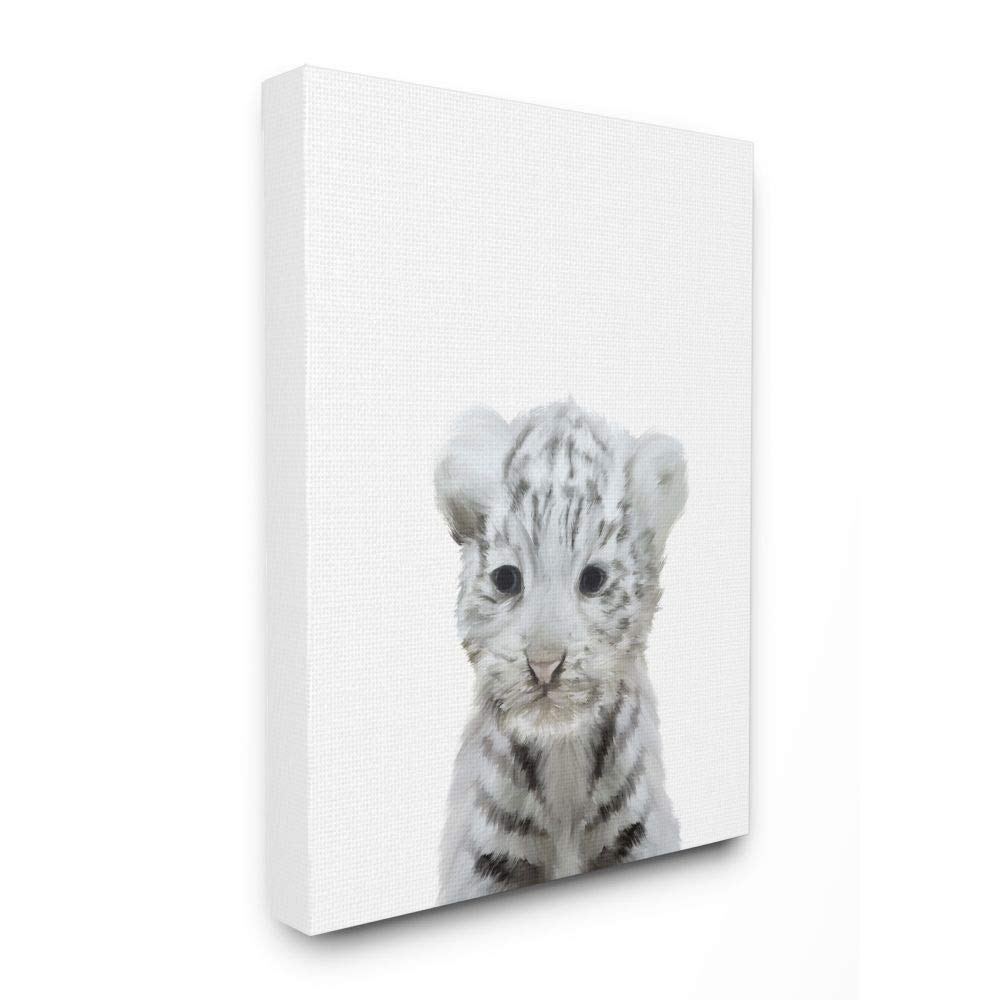 Adorable White Tiger Animal Painting for Kids - Perfect for Nursery Decor, Children's Room Art & Birthday Gifts