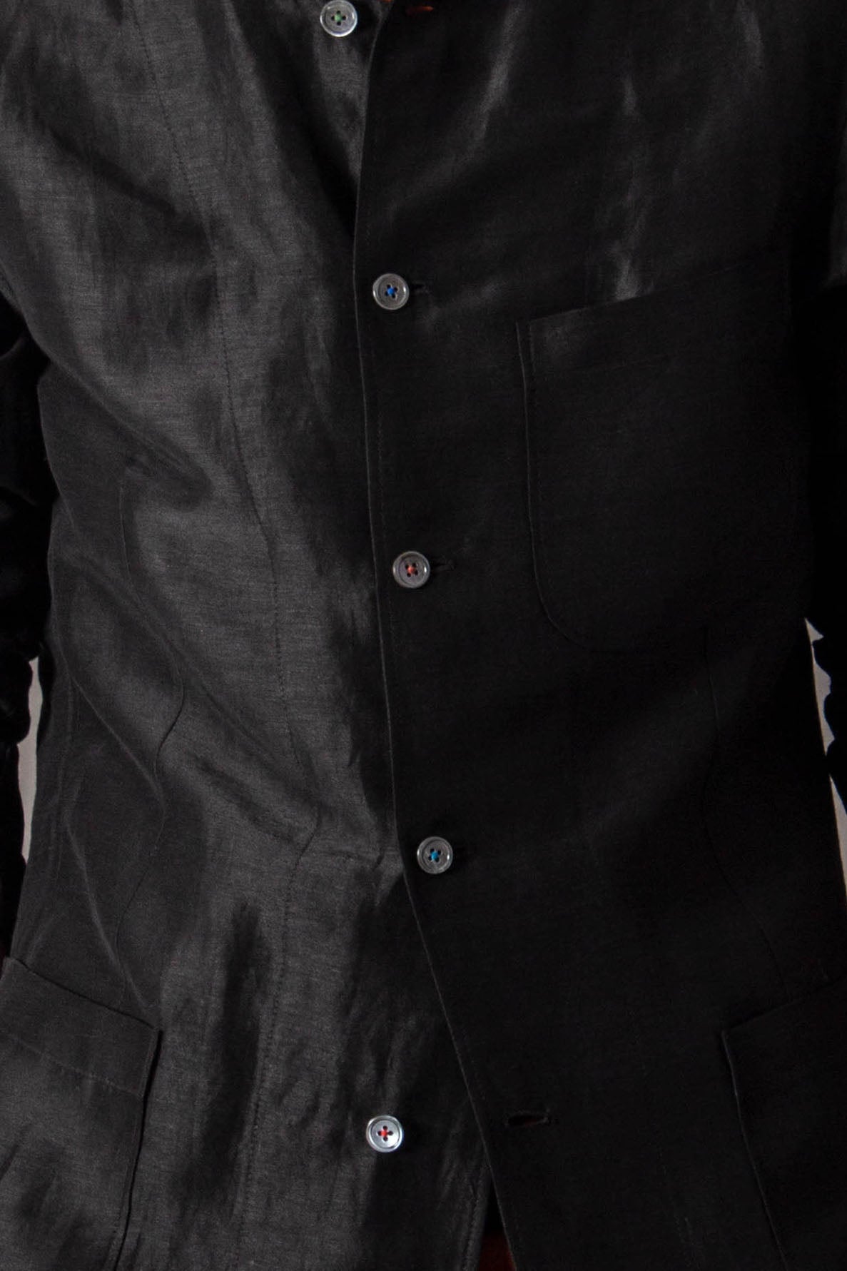 Elegant Black Bandhgala Jacket - Premium Satin Linen Blend for Men - Perfect for Weddings, Parties & Formal Events