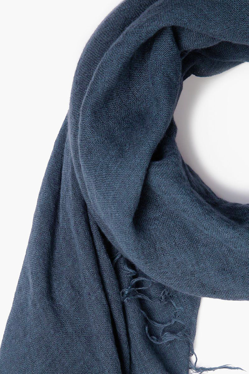 Luxury Cashmere Silk Blend Scarf - Soft Indigo Blue Wrap for Women & Men - Perfect for Winter, Travel & Gifting