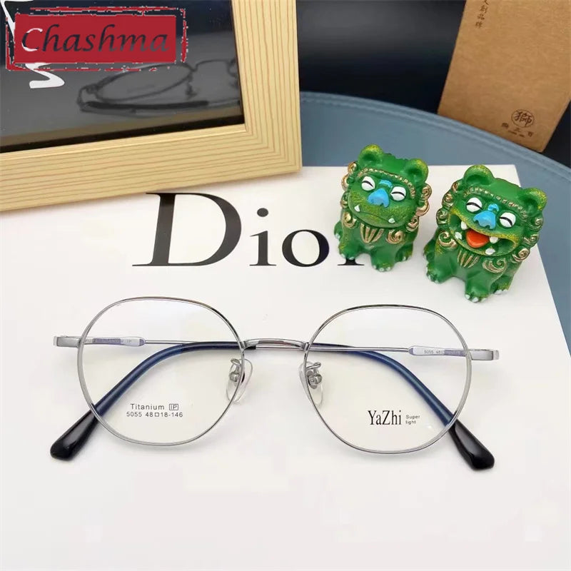 Stylish Women's Full Rim Flat Top Oval Titanium Glasses Frame 495055 - Perfect for Reading, Work & Everyday Fashion Accessory