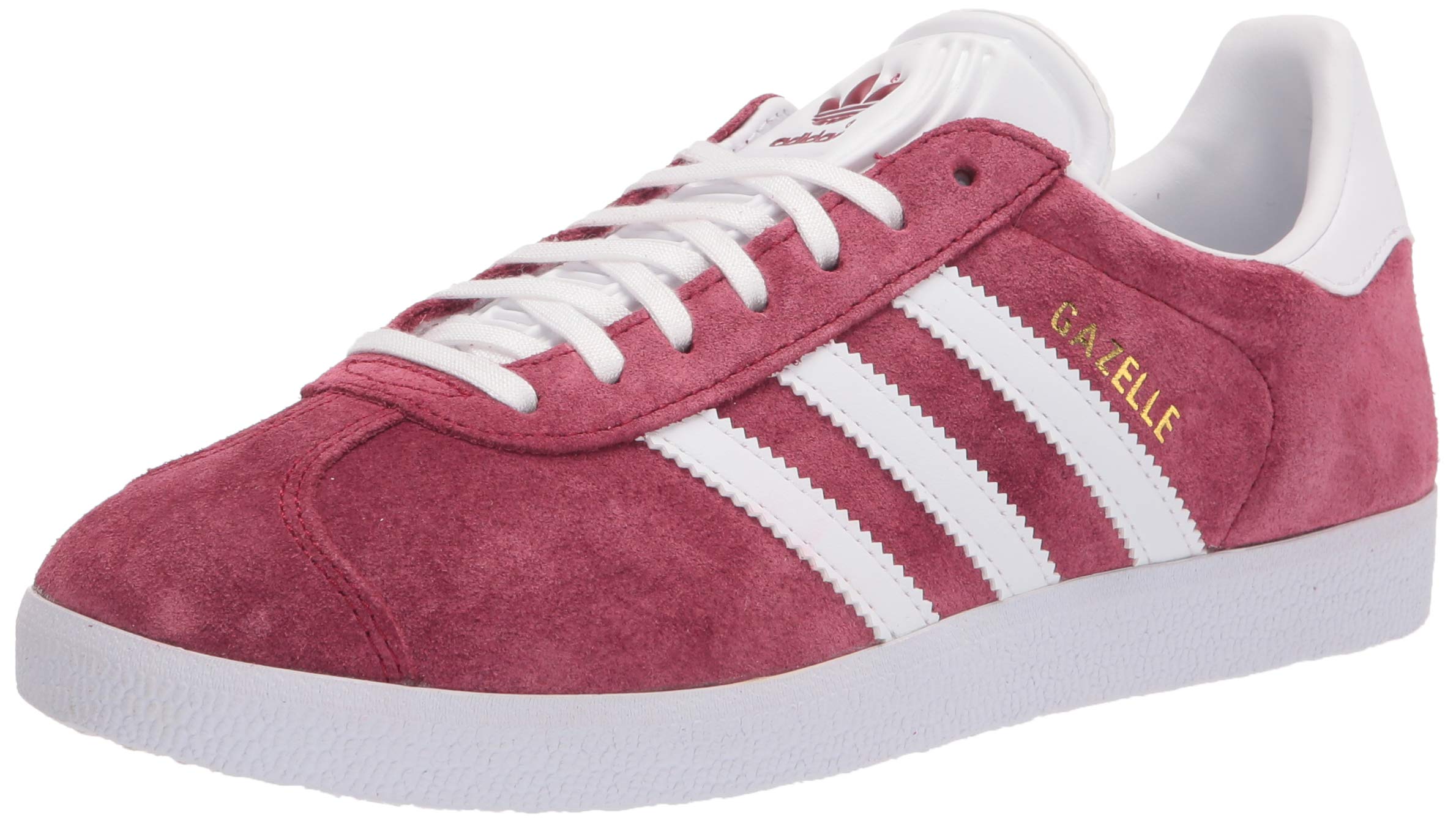 Adidas Originals Men's Gazelle Sneakers - Collegiate Burgundy/White/Gold Metallic Size 5.5 | Classic Retro Running Shoes for Casual Wear, Gym & Street Style