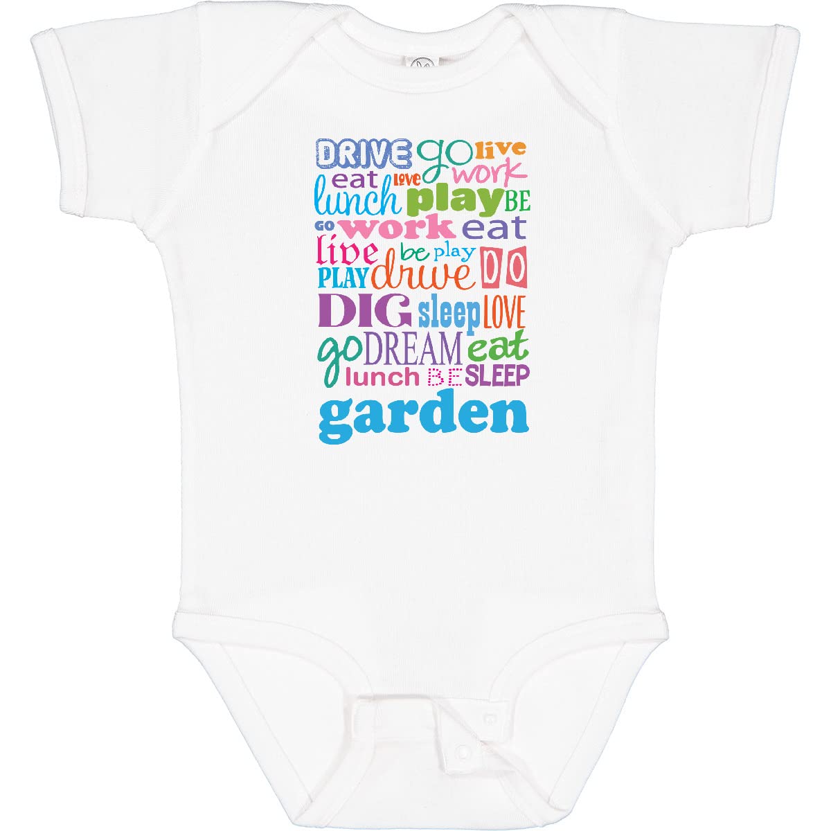 Inktastic Cute Gardening Baby Bodysuit - Eat Sleep Garden Outfit for Infants & Toddlers - Perfect for Playdates, Family Photos & Outdoor Adventures