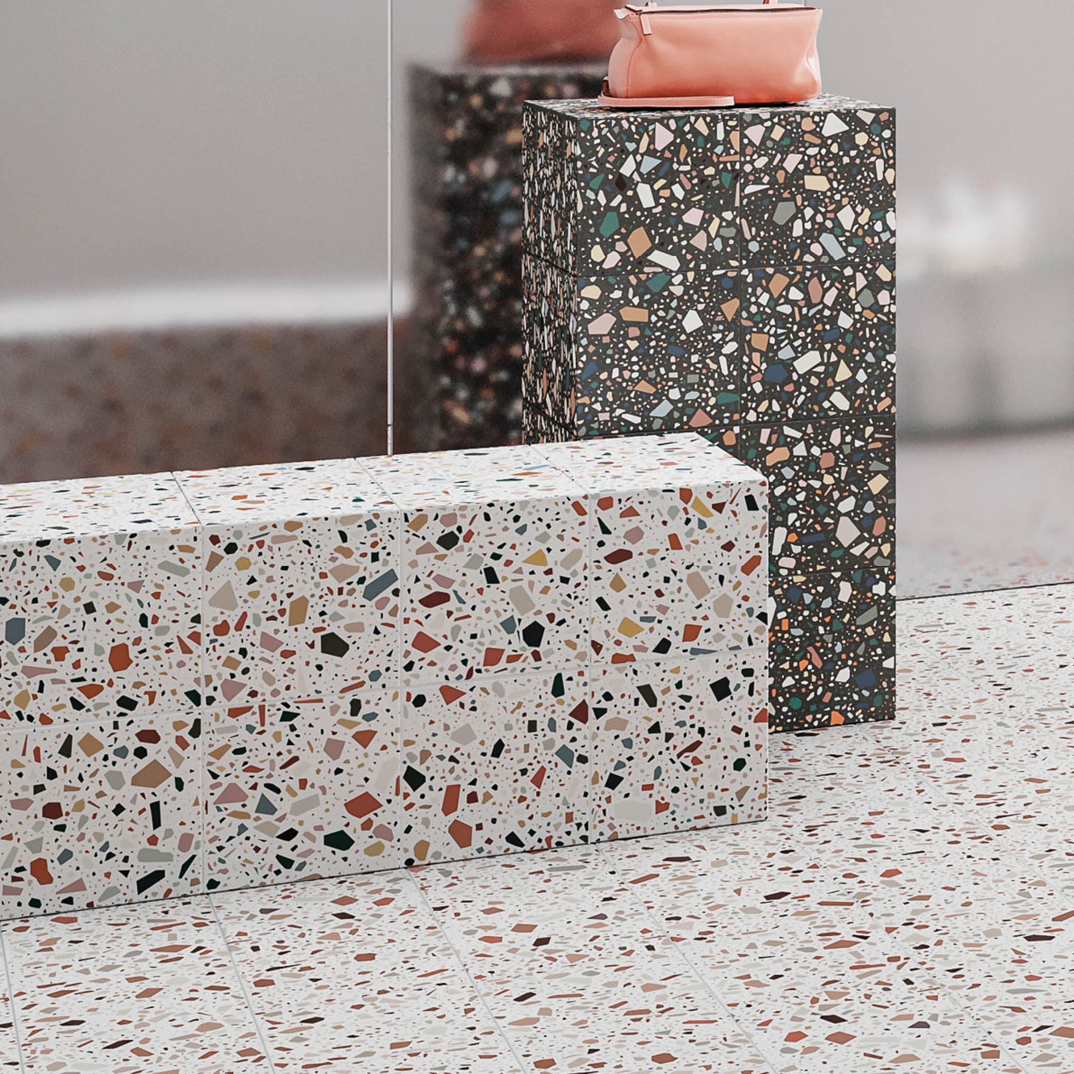 Stylish Confetti Terrazzo Porcelain Tile | Durable & Waterproof Flooring for Kitchen, Bathroom & Outdoor Patio | Orange County