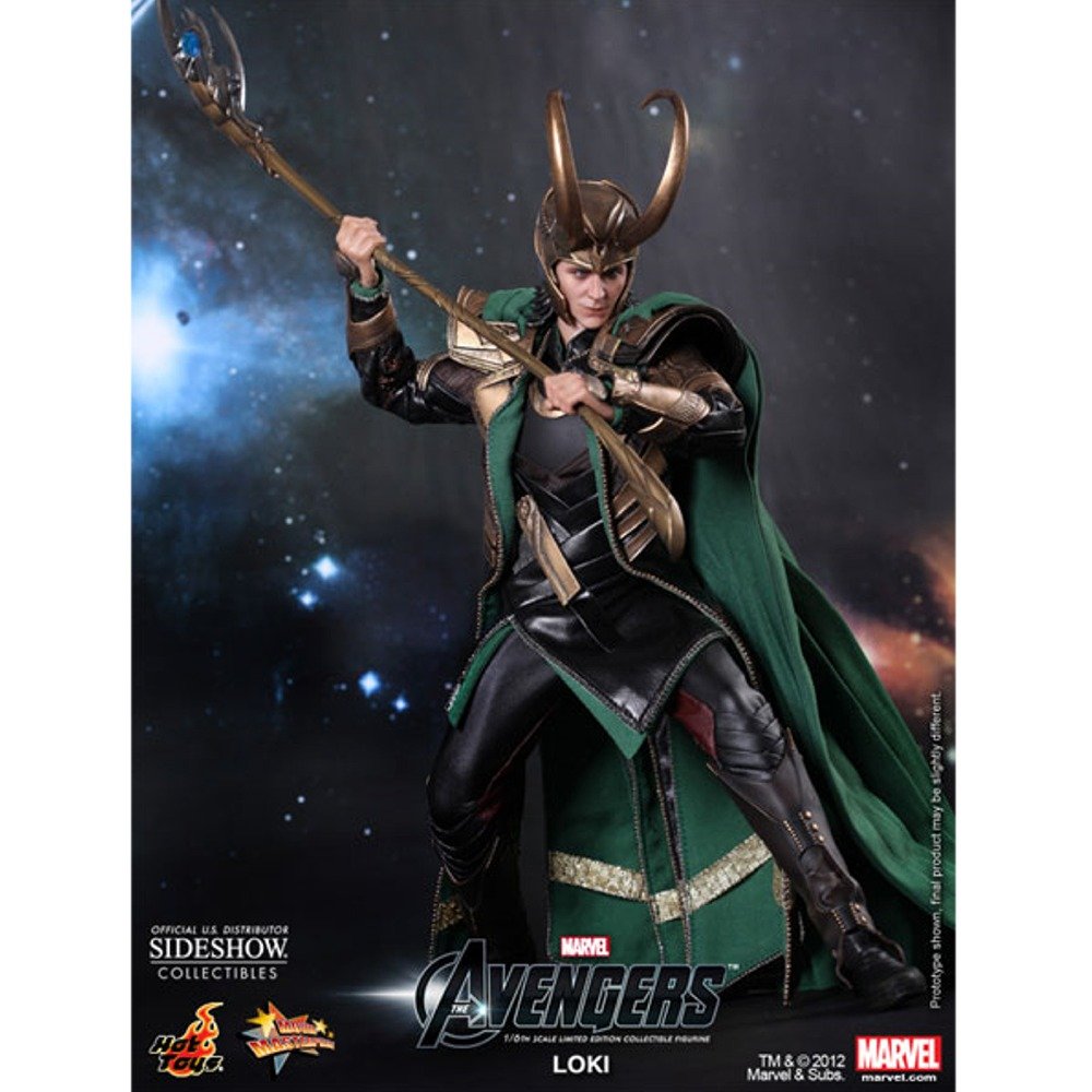 Hot Toys The Avengers Movie Masterpiece 1/6 Scale Loki Action Figure 32 cm - Collectible Marvel Superhero Figurine for Display & Cosplay Enthusiasts