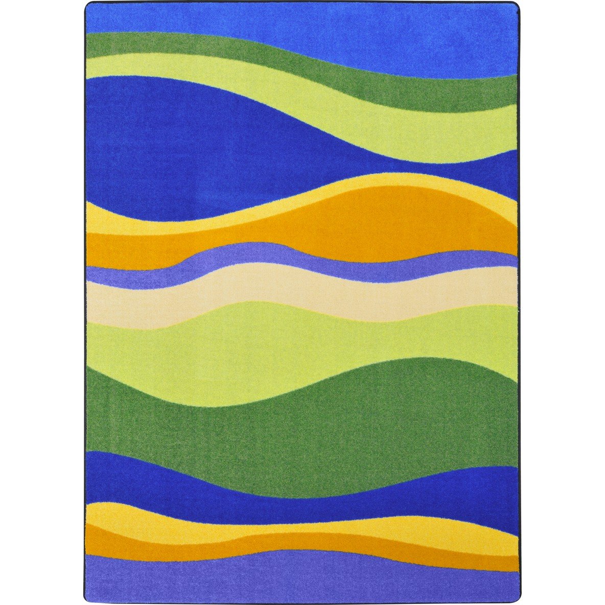 Joy Carpets Kid Essentials Riding Waves Children's Area Rug - Soft, Non-Slip Playroom Rug for Kids - 5'4