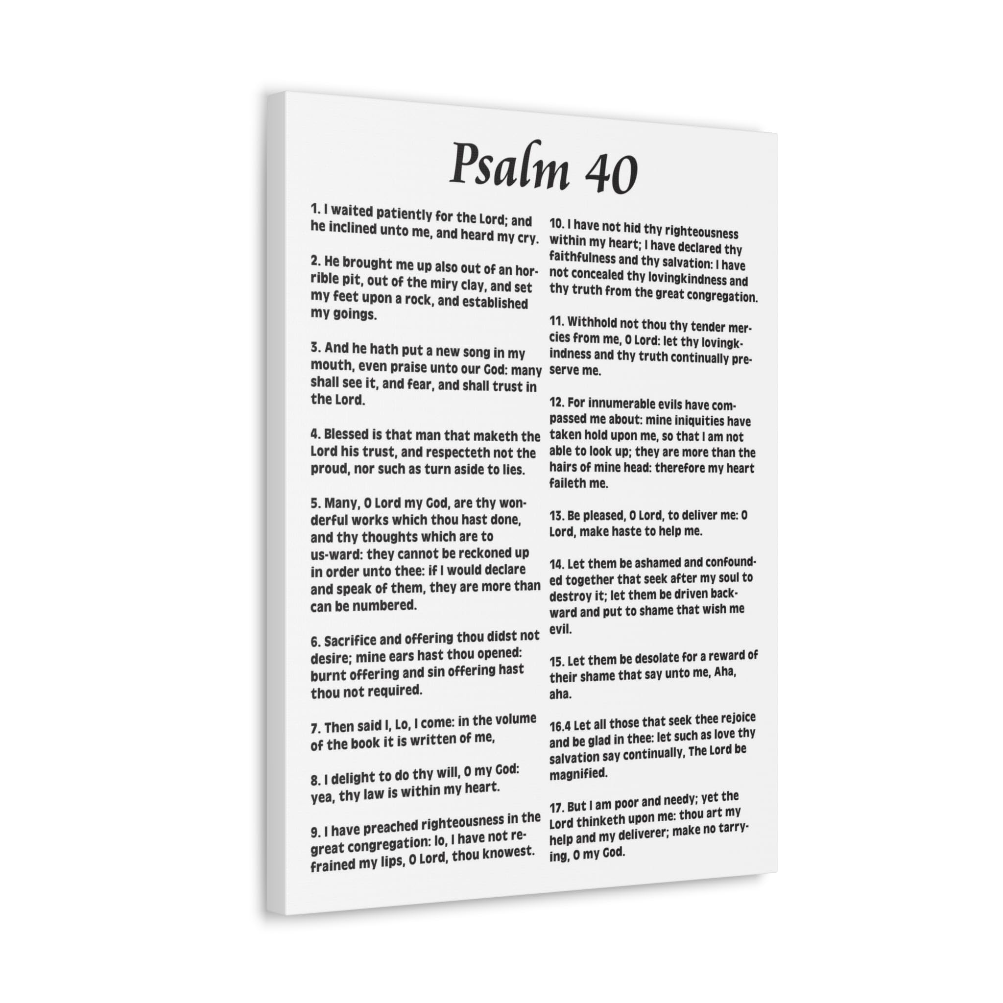 Bible Verse Canvas Art - Psalm 40:1 'My Deliverer Heard Me' Christian Scripture Wall Decor - Perfect for Home, Church & Gift Giving - Inspirational Religious Art for Living Room, Bedroom & Office