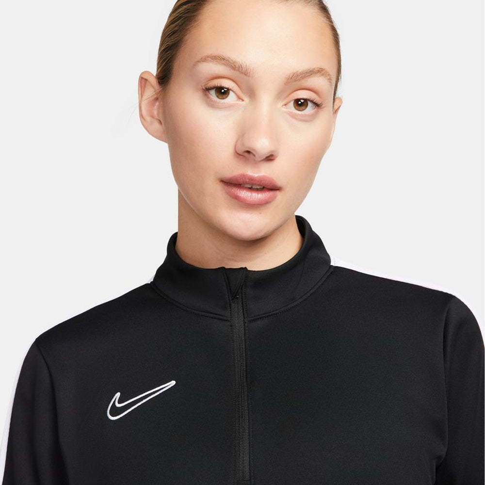 Nike Women's Dri-FIT Academy Drill Top - Black/White - Moisture-Wicking Athletic Shirt for Soccer, Running & Workouts