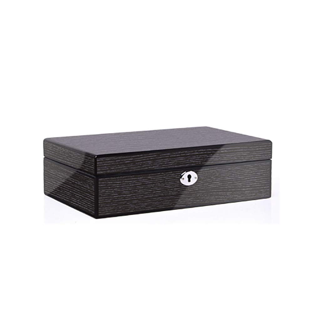 Solid Wood Piano Paint Jewelry Box with Lock - European Princess Style Wooden Jewelry Storage Case (Black, 25x16x7.5cm) | Perfect for Gift Giving, Wedding Favors & Home Decor