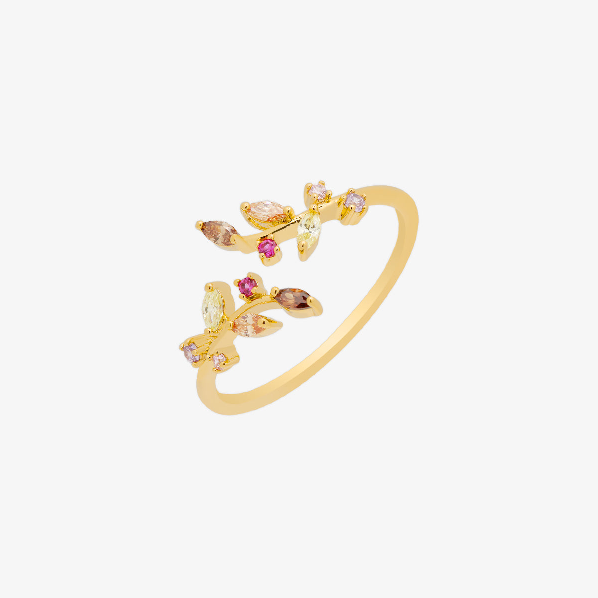 Vivid Laurel Ring for Women - Elegant Gold Plated Leaf Design Jewelry, Perfect for Weddings, Parties & Everyday Wear