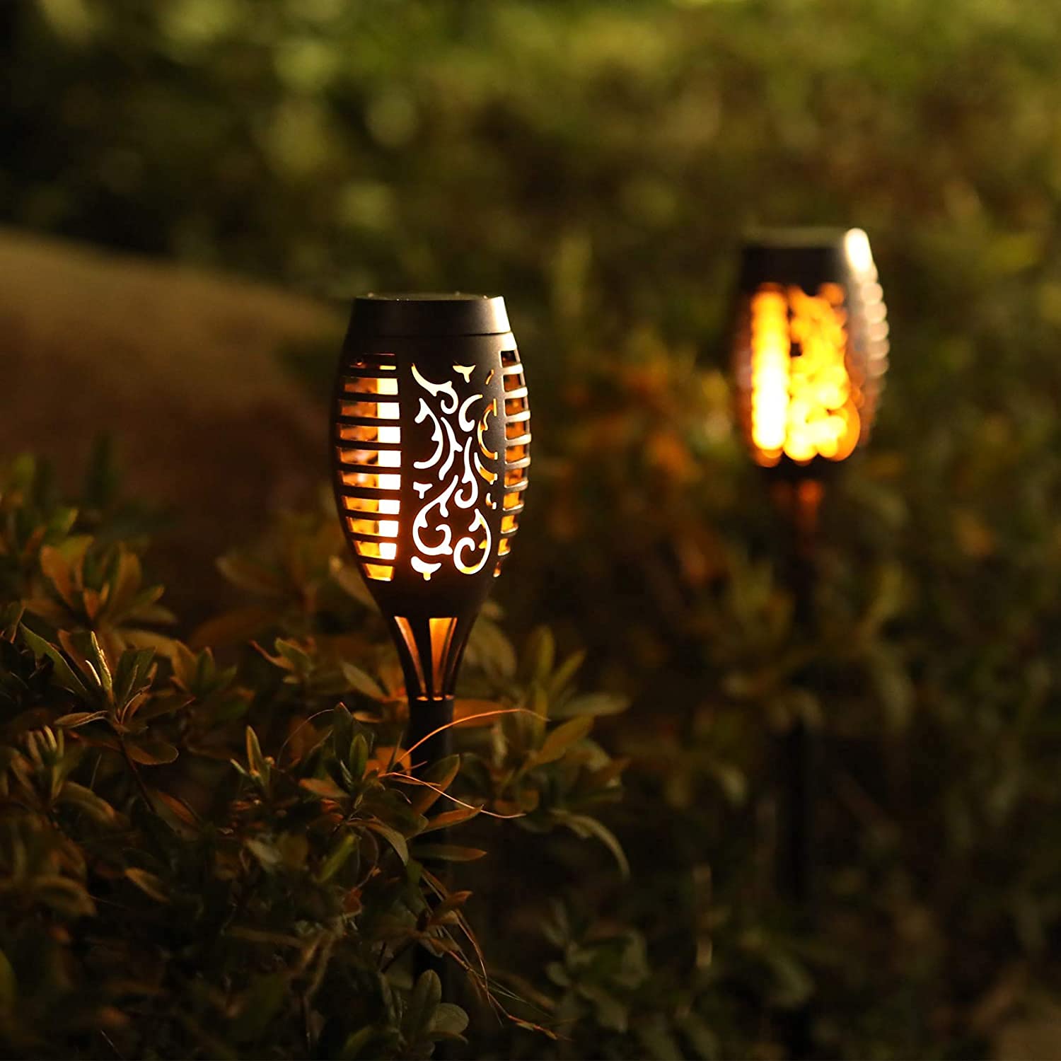 8-Pack Upgraded Solar Torch Lights - 28