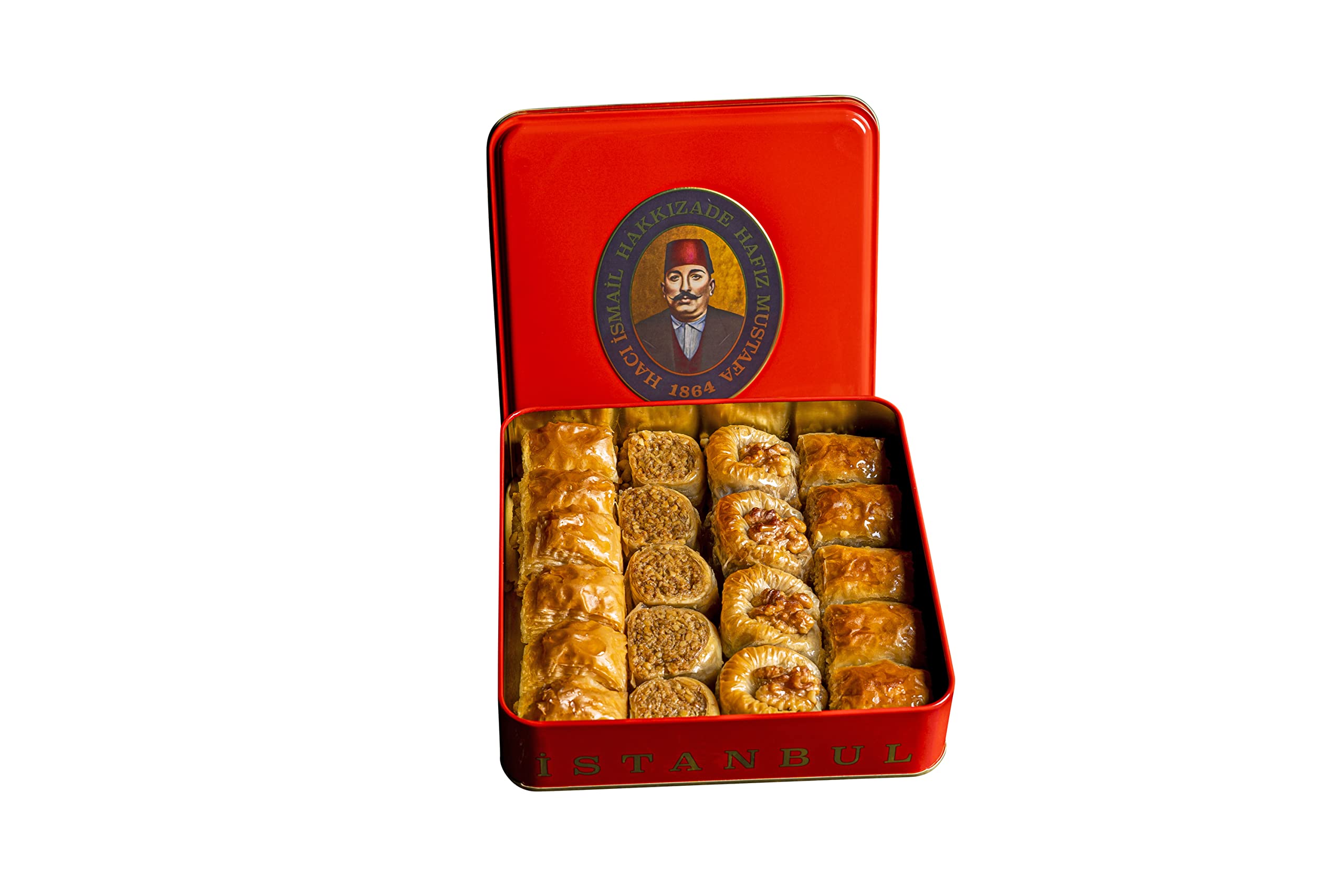 Premium Hafiz Mustafa 1864 Istanbul Baklava Pastry Gift Box - Authentic Turkish Baklava Dessert with Fresh Phyllo Dough, Pistachios, Hazelnuts & Walnuts - Perfect for Birthdays, Christmas Gifts, Parties & Special Occasions