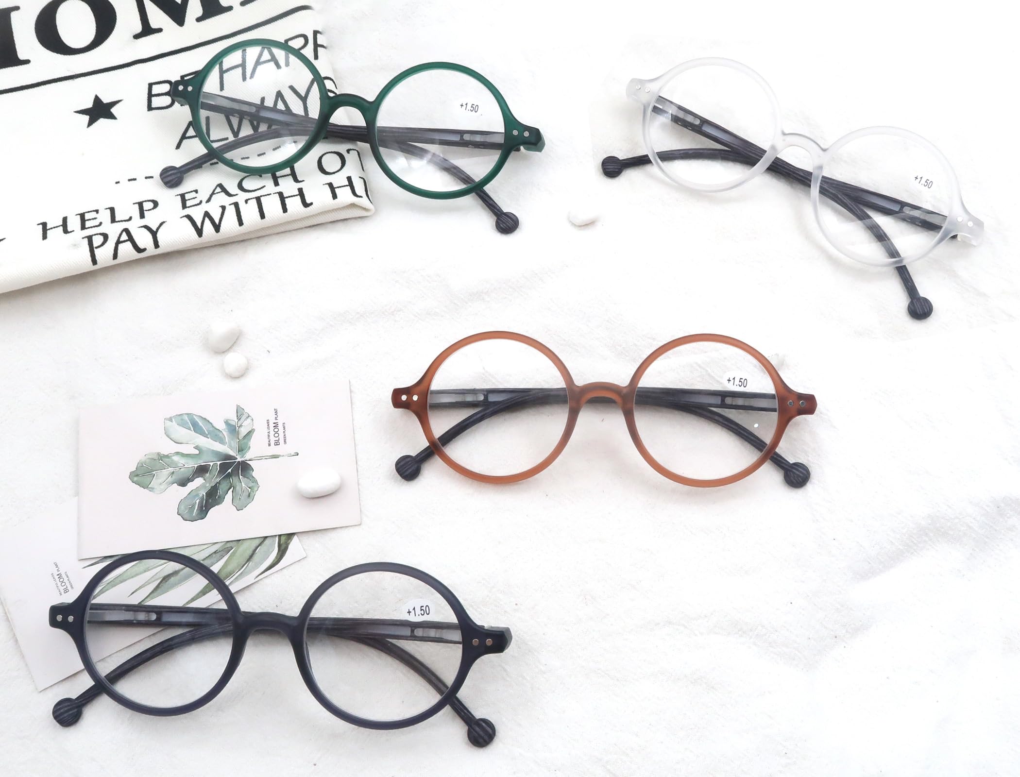 Blue Light Blocking Round Reading Glasses for Women & Men - Unisex Ultra Lightweight Circular Readers - Perfect for Computer Work, Reading & Screen Time