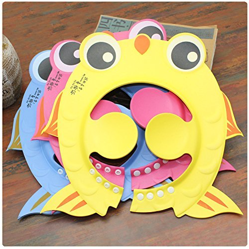 Mezon's Adjustable Fish-Shaped Baby Shower Cap - Soft & Waterproof Infant Bathing Hat for Newborns & Toddlers - Perfect for Bath Time, Swimming & Hair Protection