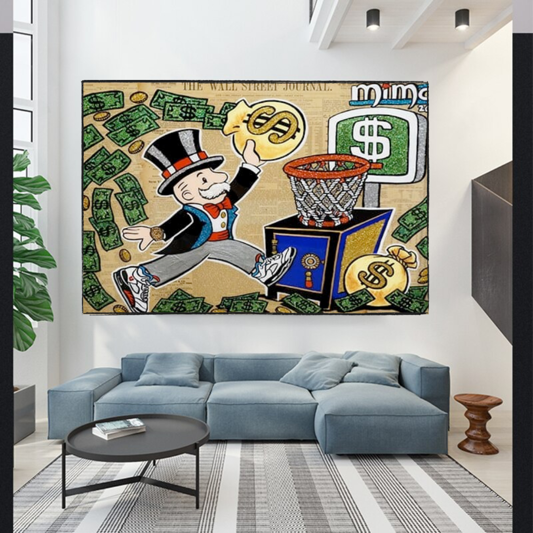 Vintage Alec Monopoly and Richie Canvas Art Print - Wall Decor for Living Room, Bedroom, Office & Gifts