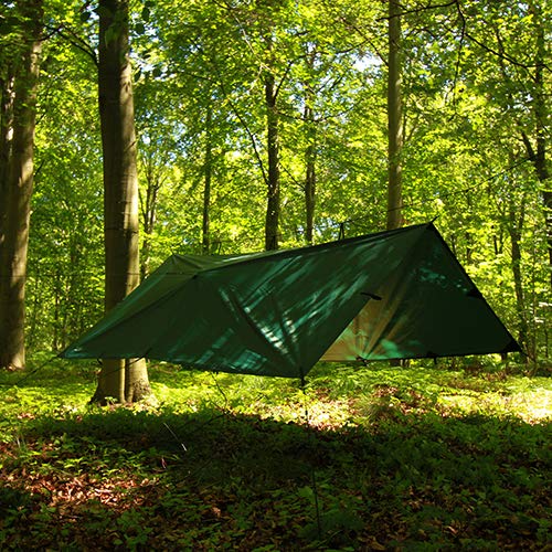 DD Tarp 3x3 PRO (10ft x 10ft) - 100% Waterproof Rainfly Shelter with Reinforced Eyelets & Buckles for Bushcraft, Camping, Hiking - Lightweight Compact Tarpaulin for Backpacking, Beach, Picnic and Outdoor Adventures