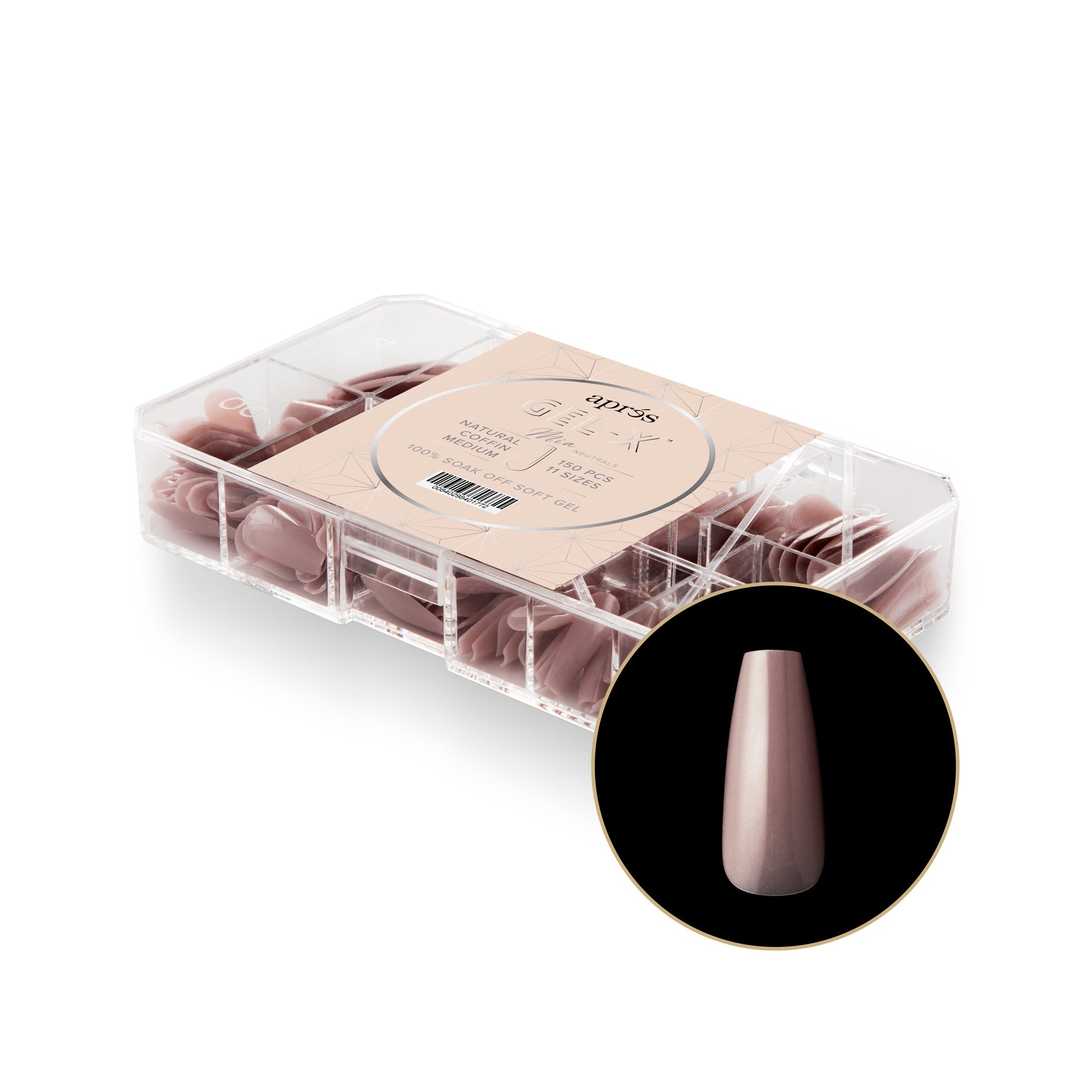 Apres Neutrals Extension Tips 150Pcs - Professional Acrylic Nail Tips for Manicures, Salon & DIY Nail Art - Perfect for Gel, Acrylic & Dip Powder Applications