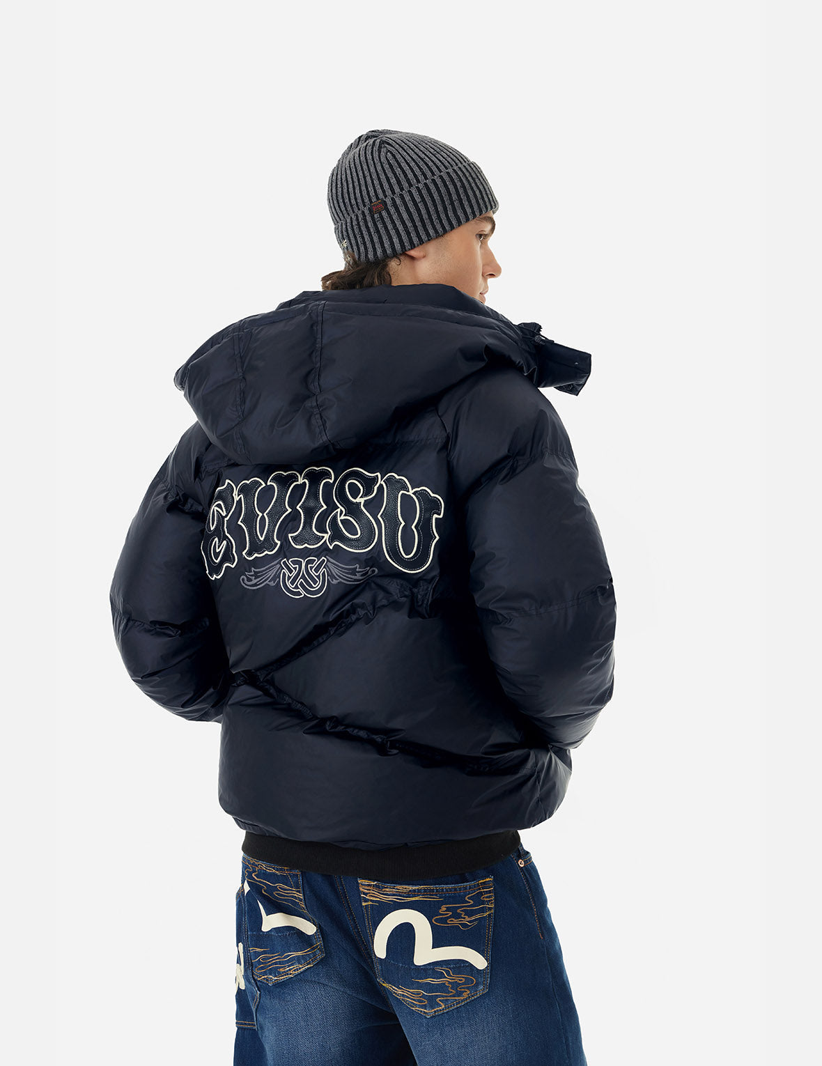 Stylish Down Jacket with Logos & Wheel of Wisdom Embroidery - Warm Winter Coat for Men & Women | Perfect for Outdoor Activities, Travel & Casual Wear