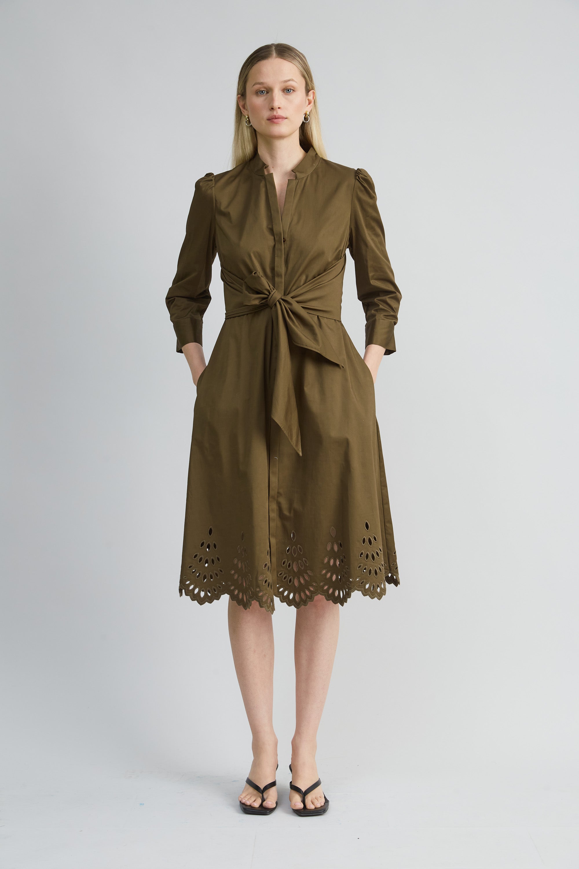 Stylish Cotton Tie Embroidered Dress for Women - Perfect for Summer Outfits, Beach Vacations & Casual Date Nights