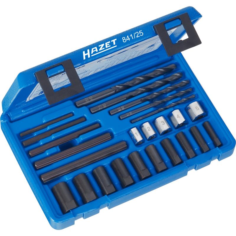 Hazet 841/25 Stud Extractor Set - 25 Piece Professional Bolt & Nut Remover Kit for Automotive & Machinery Repair - Heavy Duty Extraction Tools for Mechanics & DIY Enthusiasts