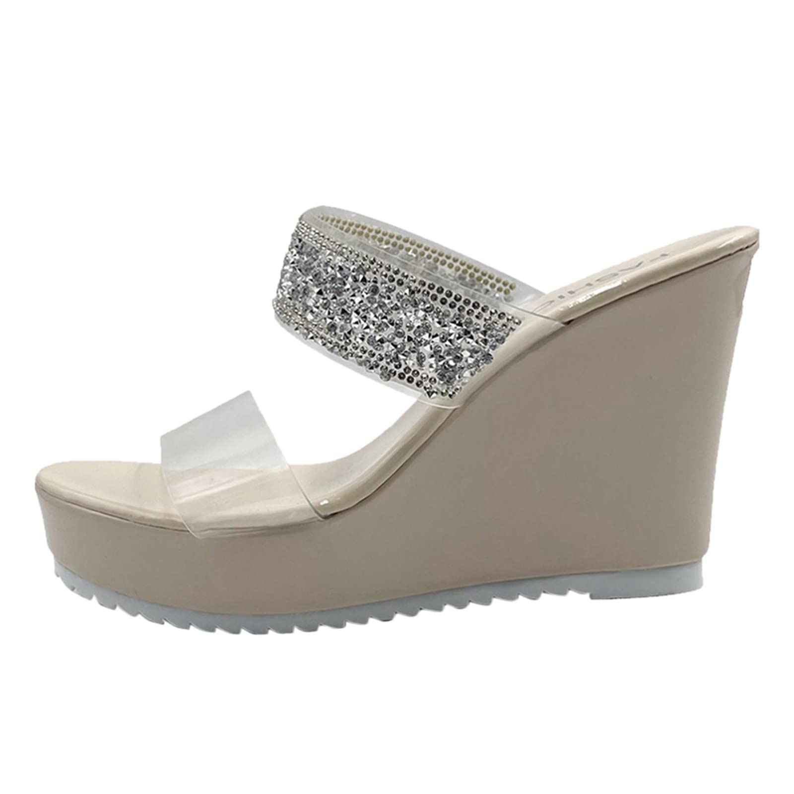 Women's Rhinestone Platform Sandals - Sexy Black Wedge Heel Summer Shoes for Women | Perfect for Beach, Parties & Casual Outfits