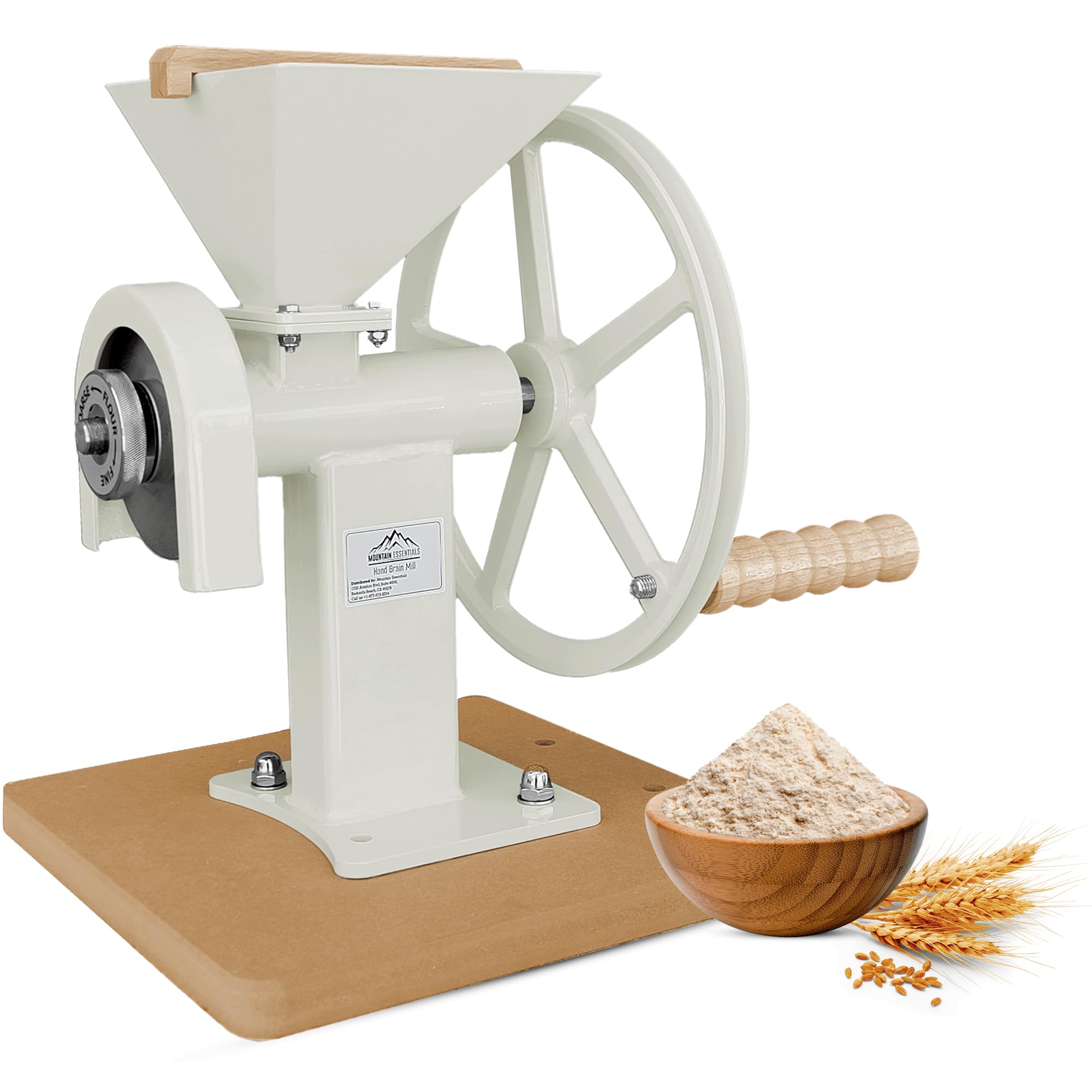Premium Manual Hand Grain Mill - Stainless Steel Grinder for Dry & Oily Grains, Coffee Beans, Wheat & Spices | Perfect for Home Baking, Camping & Emergency Food Prep | Kitchen Flour Mill with Adjustable Steel Disc