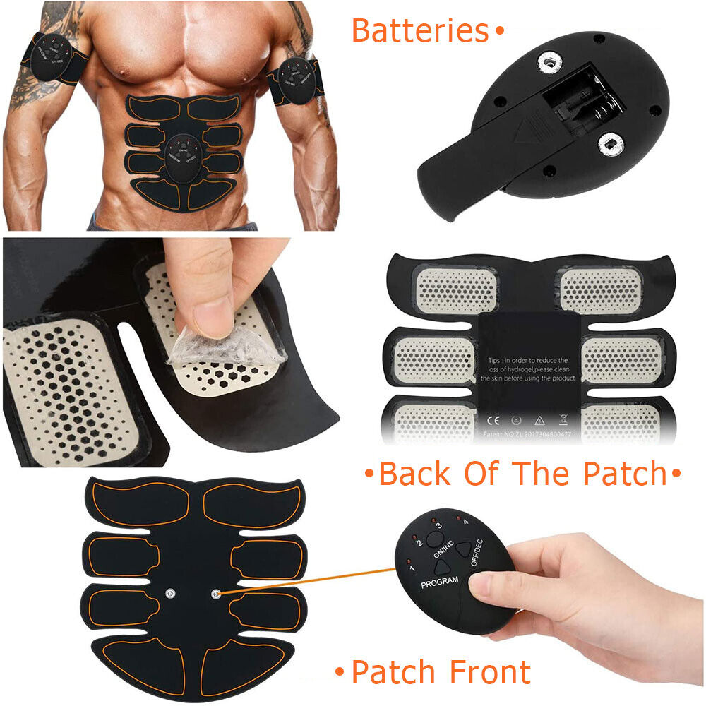 Rechargeable Abdominal Muscle Stimulator - EMS Trainer for Abs & Core Workout - 6 Modes & 10 Intensity Levels - Portable Toning Device for Home Gym, Postpartum Recovery & Physical Therapy