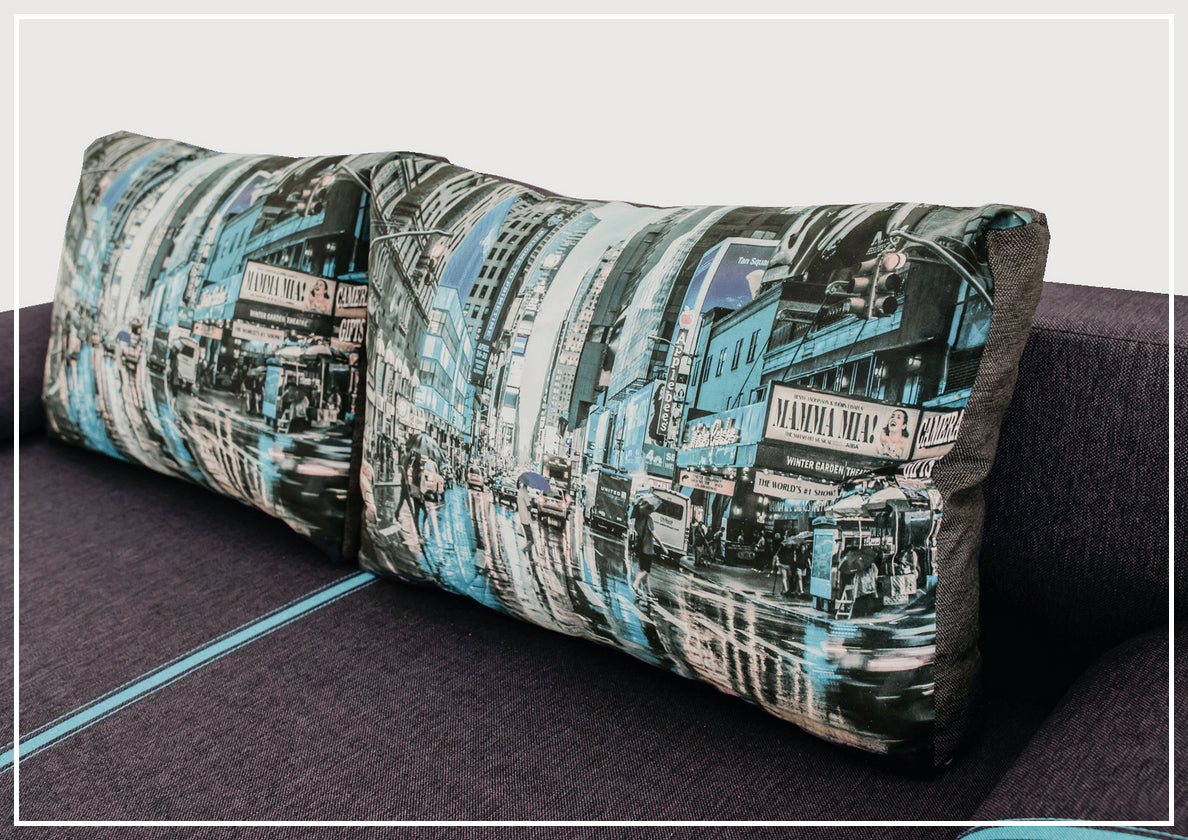 ESF Broadway Dark Gray Fabric Sofa Bed with Storage - Convertible Sleeper Sofa for Small Spaces, Guest Room & Apartment Living