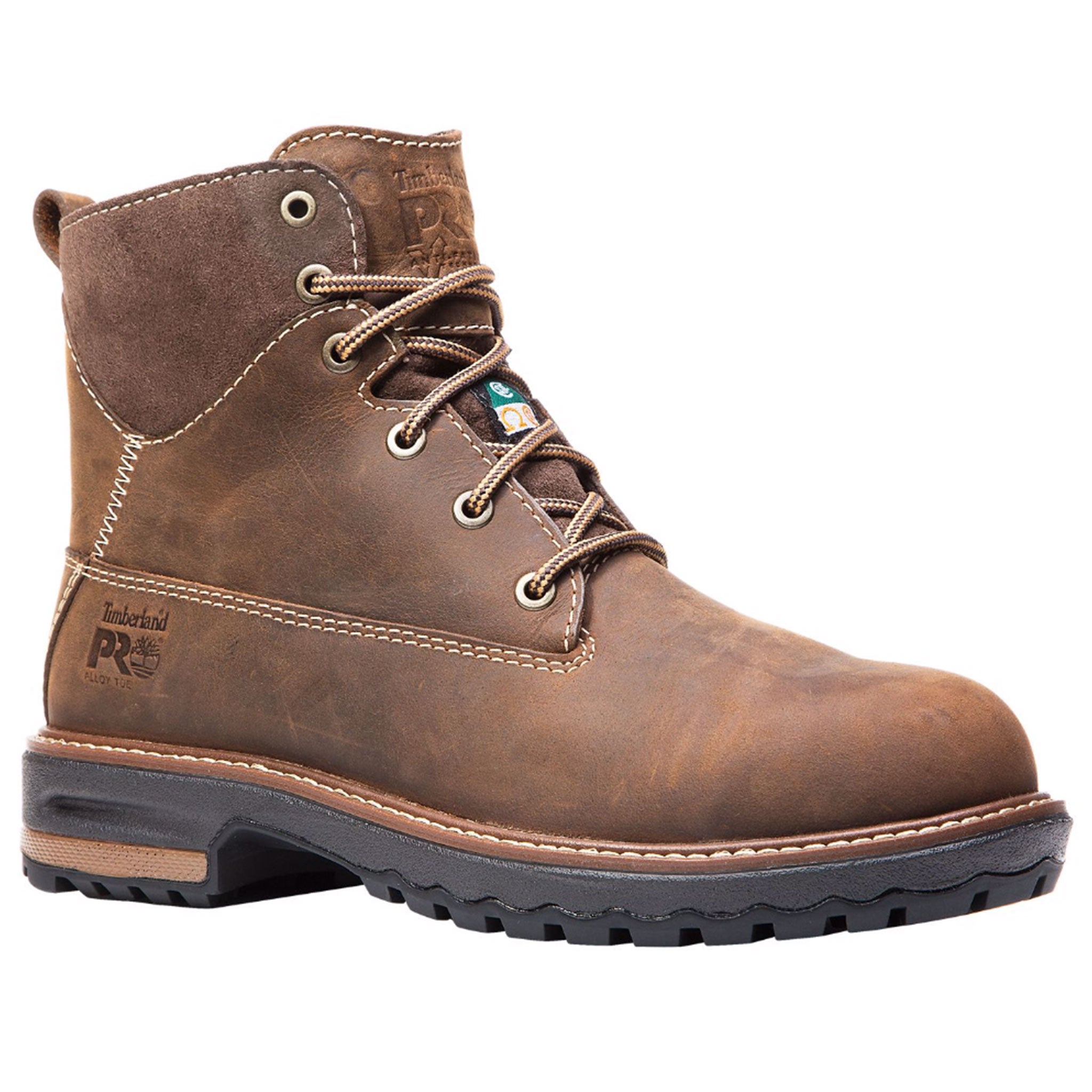 Timberland PRO Hightower Women's 6 Inch Steel Toe Safety Work Boots - A1KJU - Brown Leather Waterproof Construction Boots for Women - Perfect for Construction, Warehouse & Industrial Work Safety
