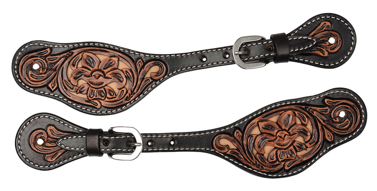 Circle Y Men's Filigree Spur Straps - Genuine Leather Western Riding Gear for Cowboy Boots | Perfect for Rodeo, Horseback Riding & Ranch Work