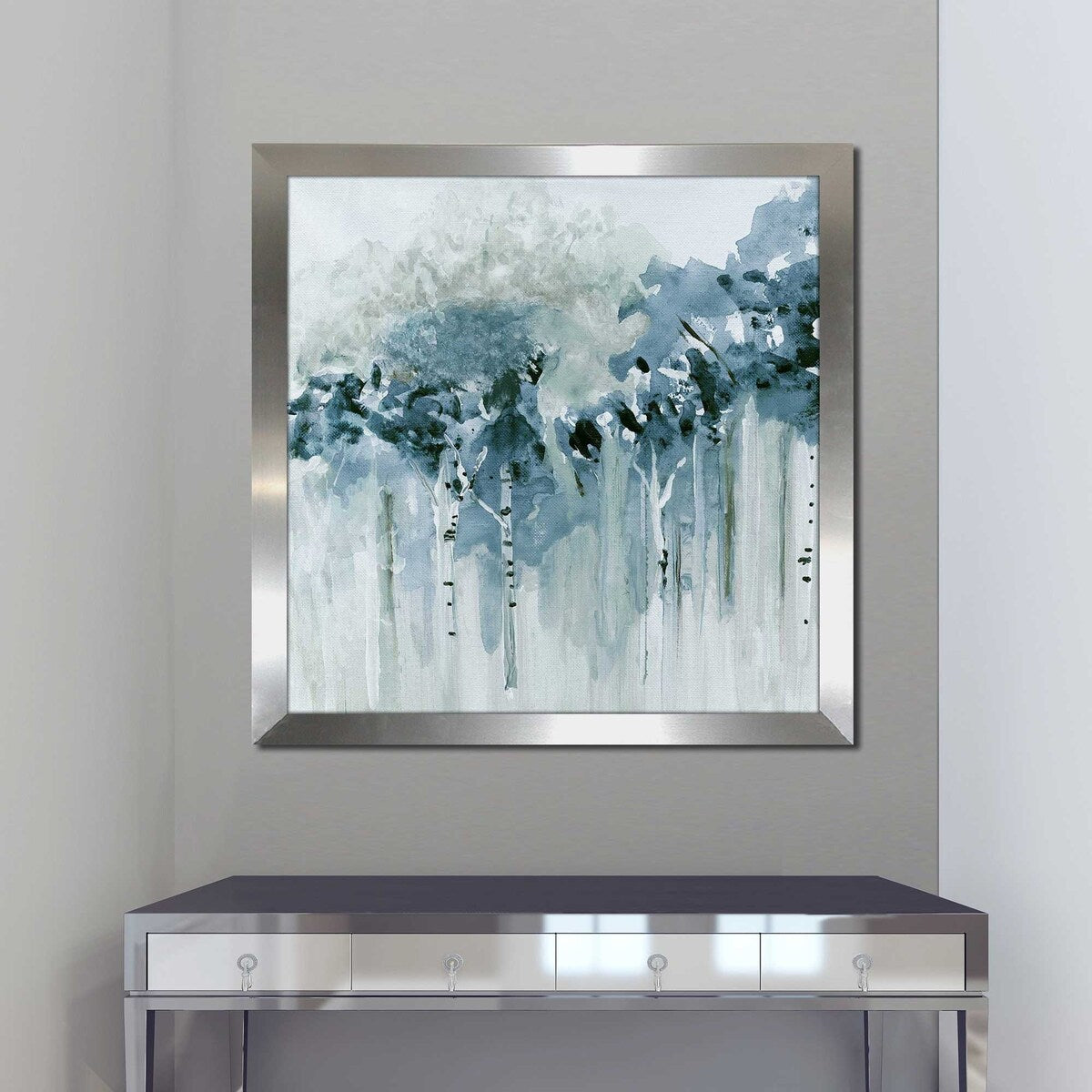 Blue Birch Morning by Susan Jill - Premium Acrylic Wall Art Print - Perfect for Living Room, Bedroom & Office Decor