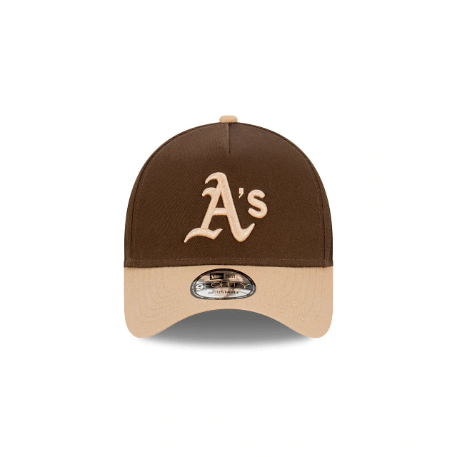 New Era 940 K Frame Oakland A's Toffee Walnut Wheat Clothstrap Cap - Official MLB Baseball Hat for Men & Women - Perfect for Games, Outdoor Activities & Casual Wear