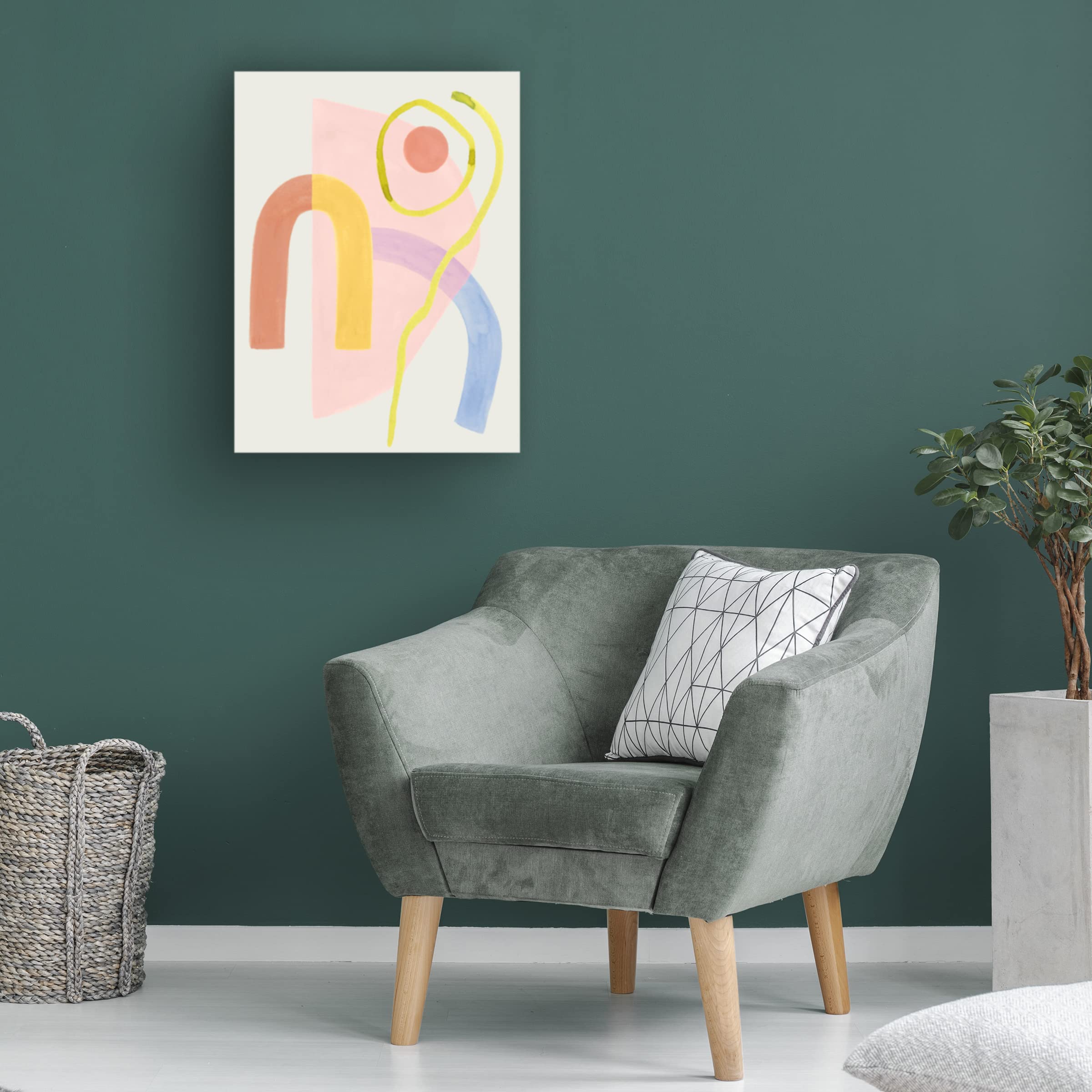 Grace Popp Mod Stitch II Canvas Art Print - Modern Abstract Wall Decor for Living Room, Bedroom & Office - Trademark Fine Art Collection